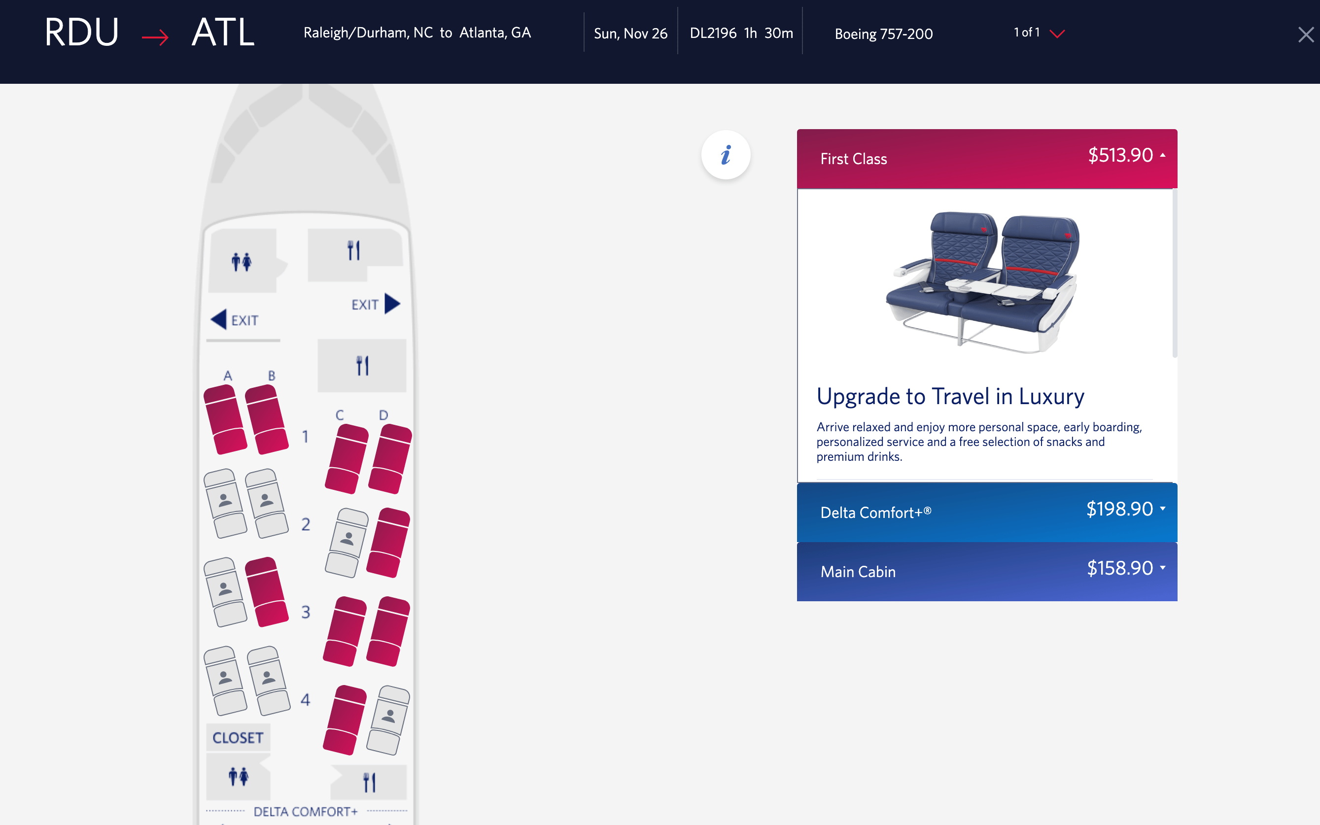 What seating is this? Delta calls it 1st class, not D1. Photo looks