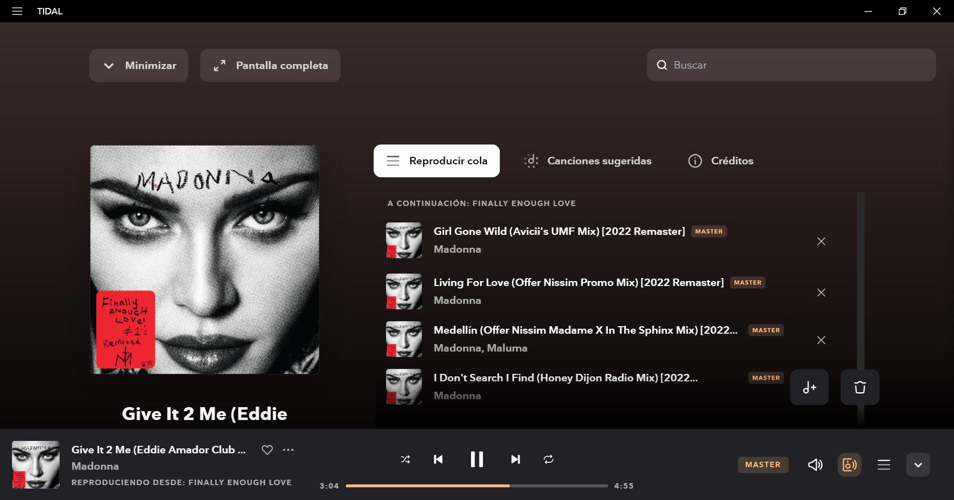 Tidal's 'Finally Enough Love' in Master quality sounds perfect🥺 Madonna