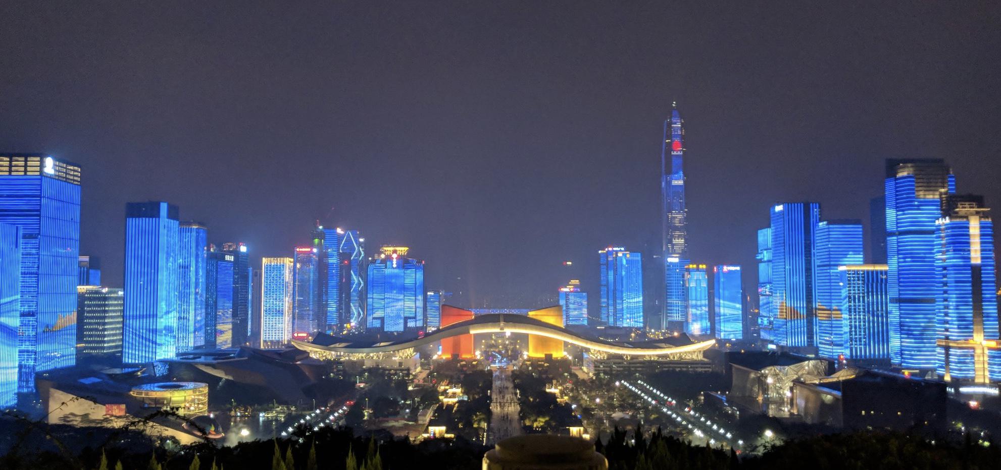 Amazing LED light show in Shenzhen. Sometimes they add drones and laser