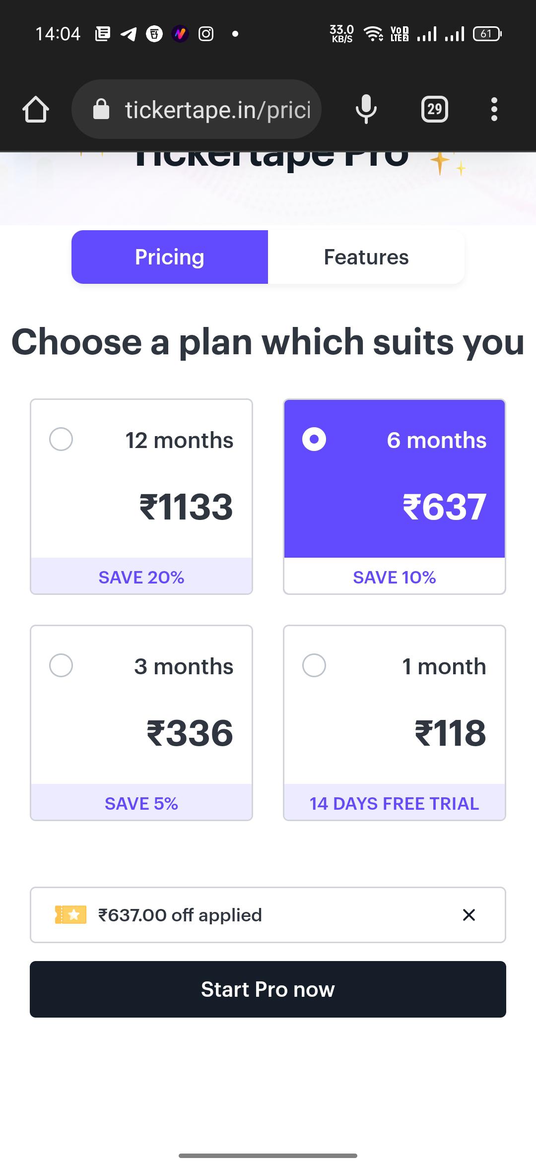 Ticker Tape free subscription r/IndianStreetBets