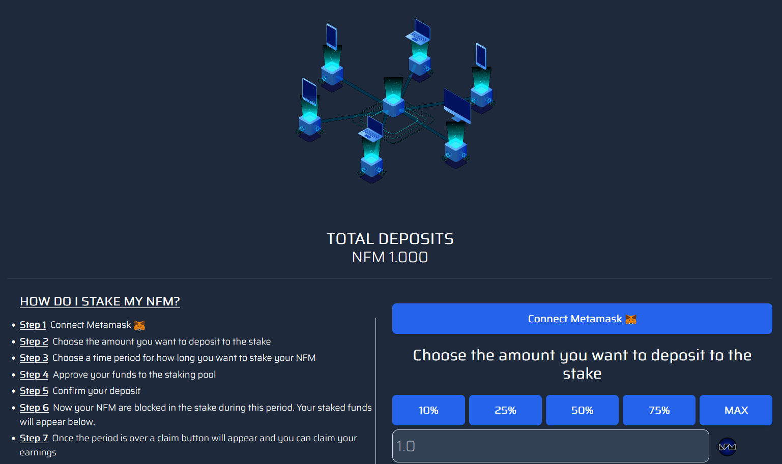 🔥🔥🔥 Dear community 🔥🔥🔥 You can now stake your NFM. The deposit