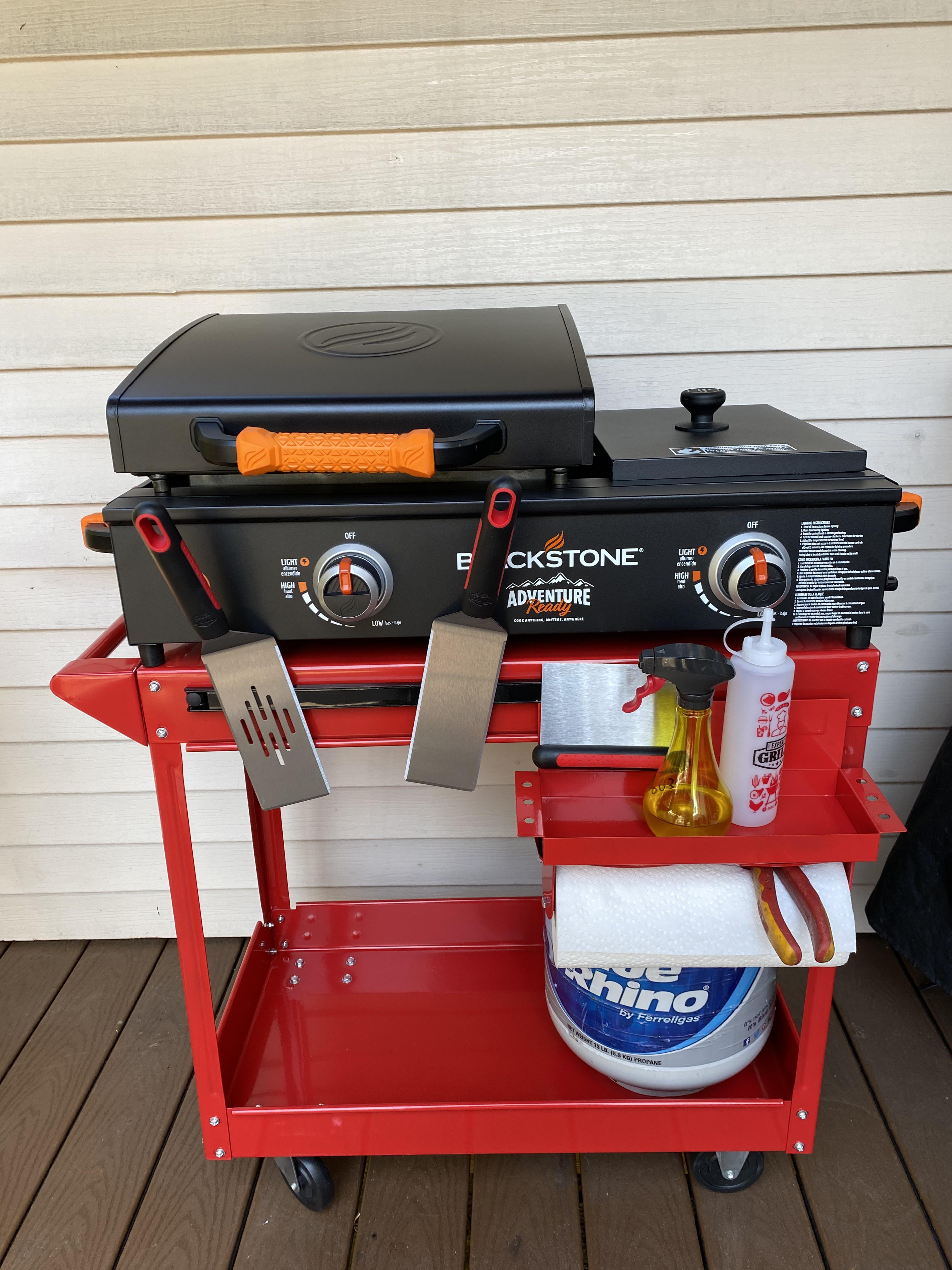Harbor Freight cart and the new 17” with side burner!! I’d like to