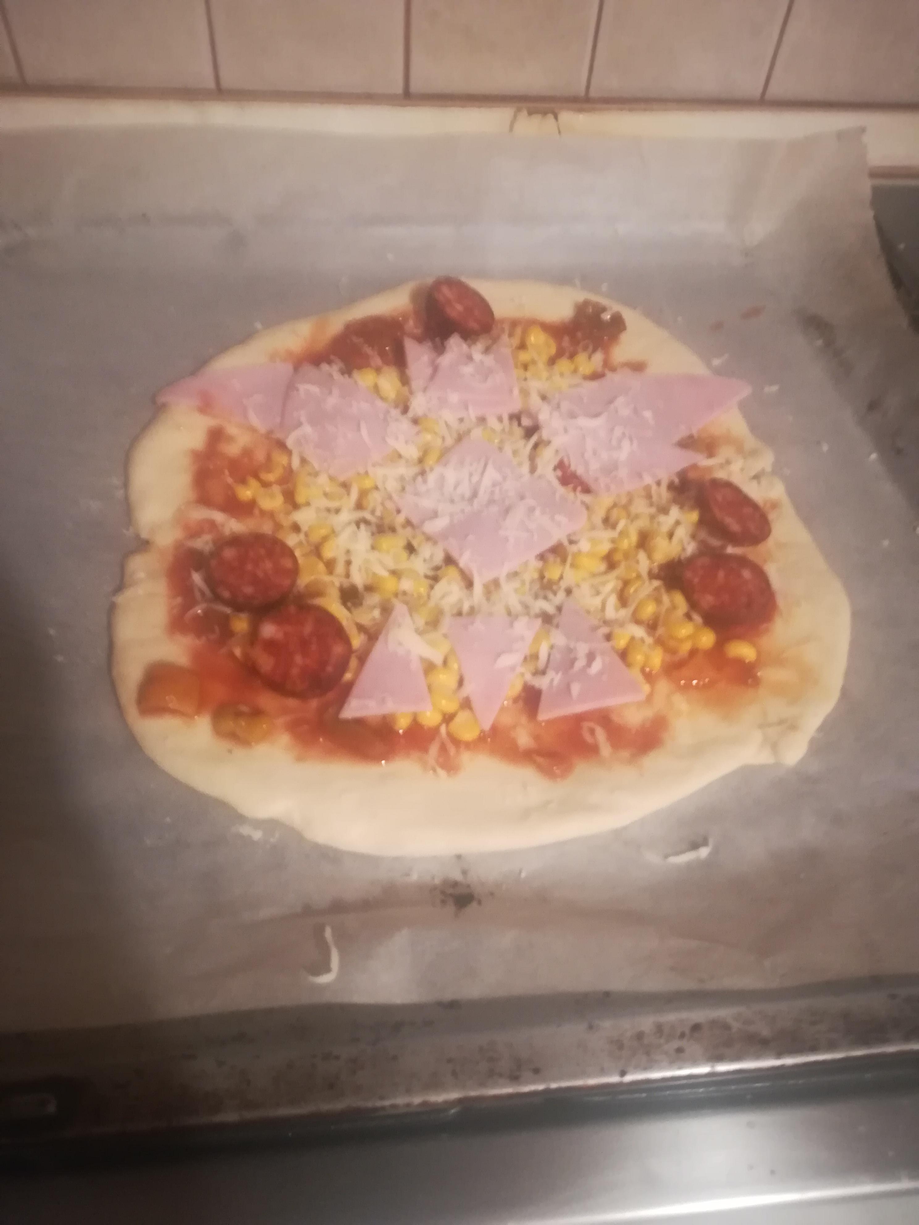 I tried to make a Royale Guard pizza Undertale