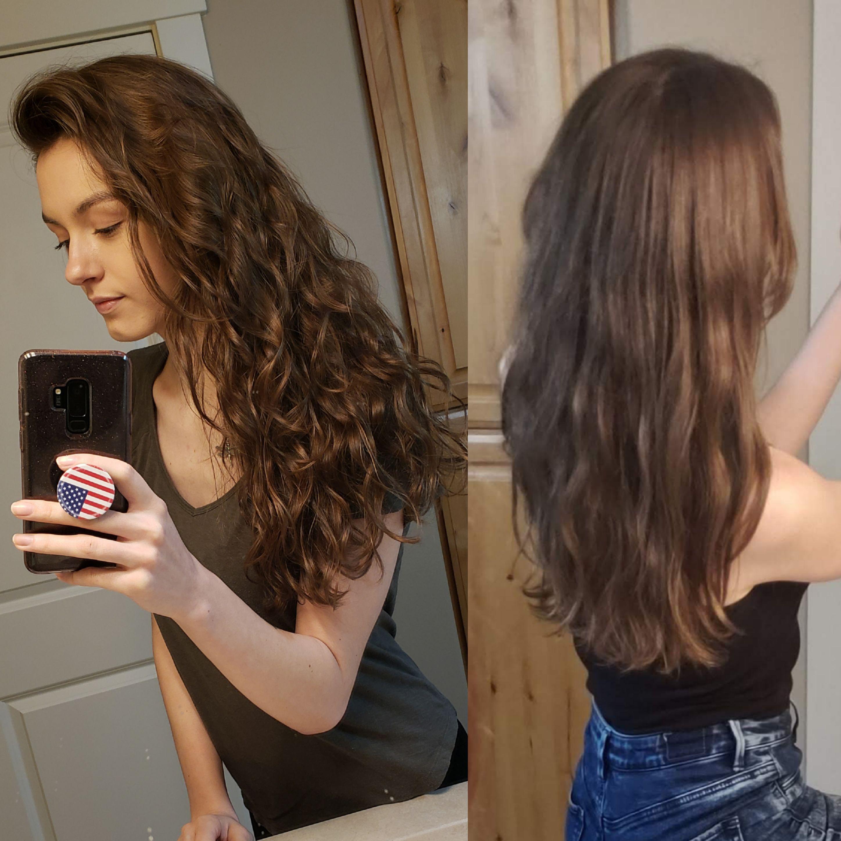 Month 3 of CGM. On the right is when I used to try and smooth my frizz