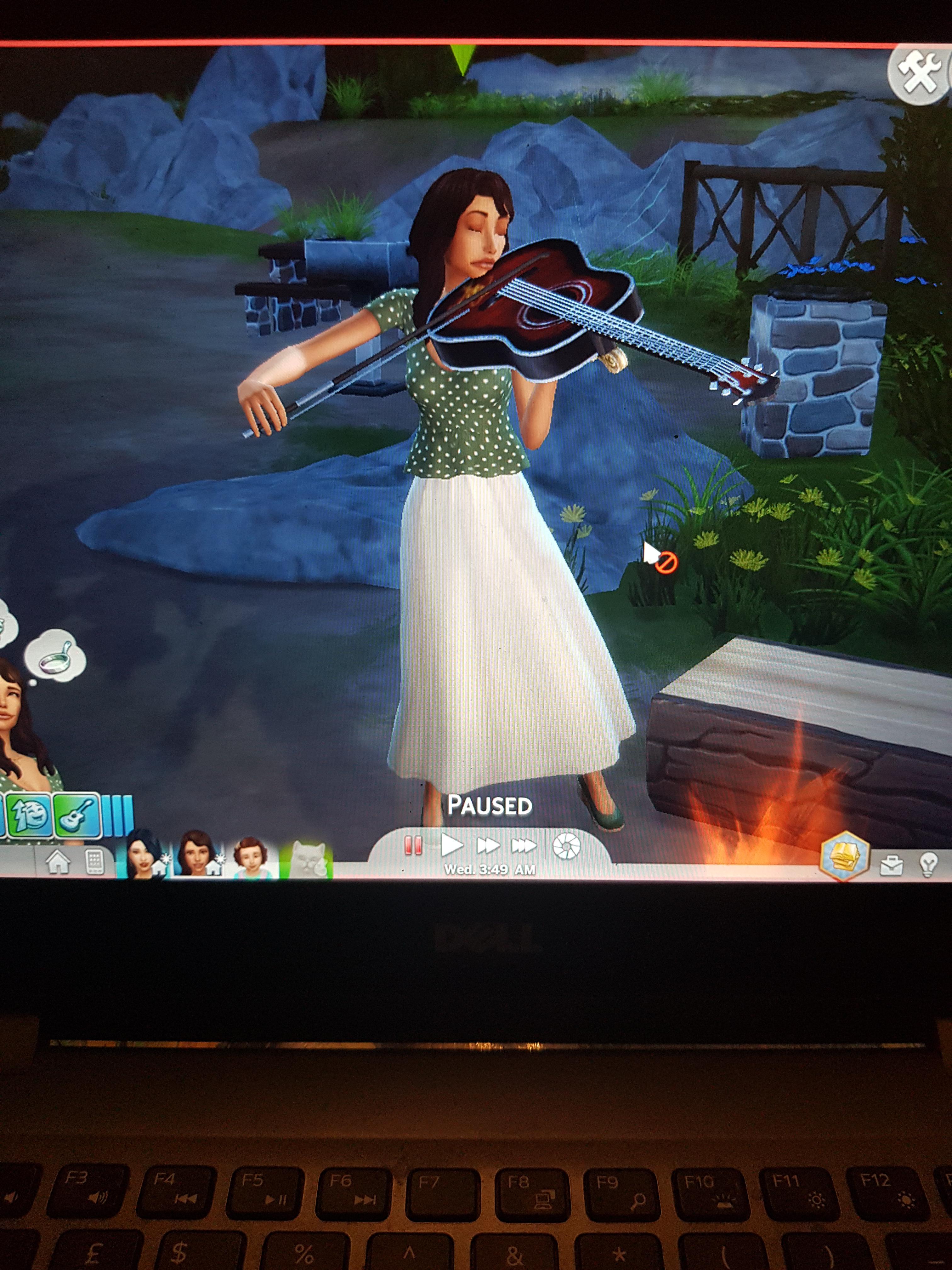 I'm not sure that's how you play guitar, but sure... r/Sims4