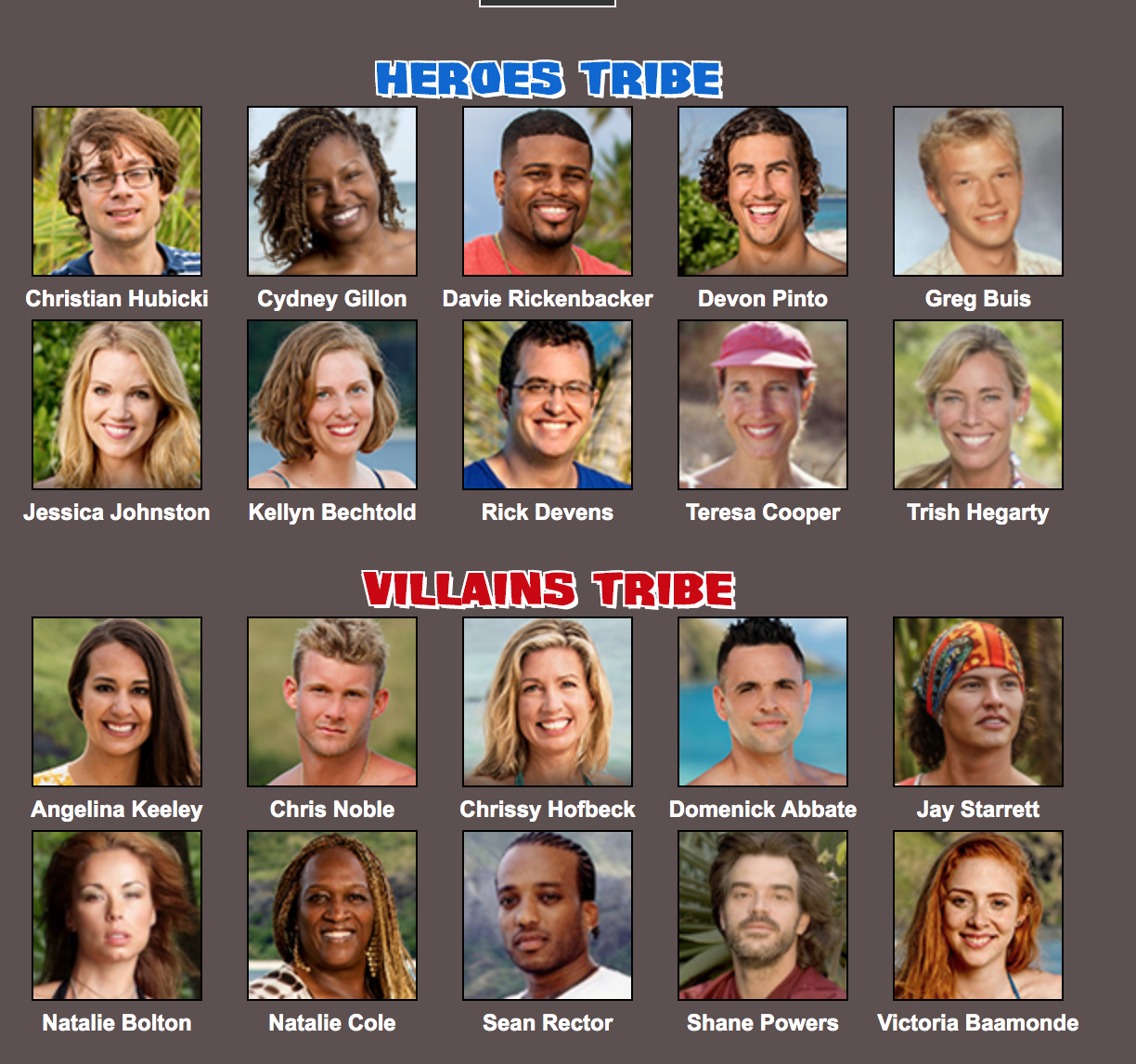 Second Chances 2 Heroes vs. Villains survivor