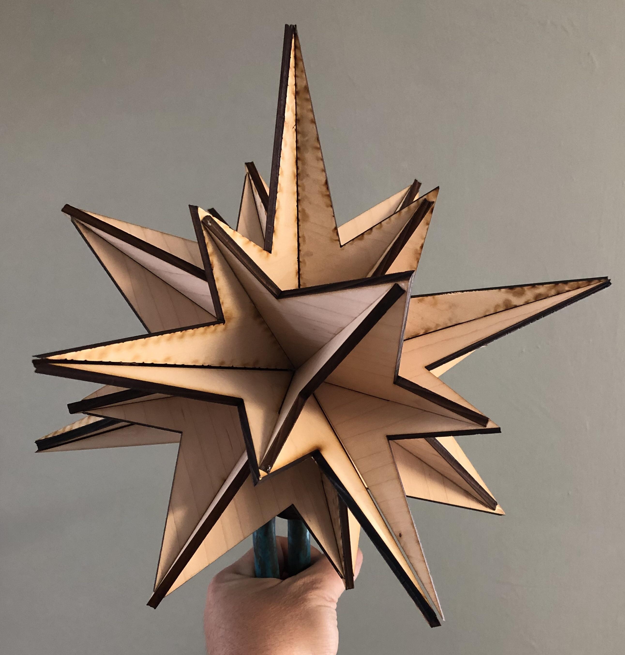 Moravian Star Christmas Tree Topper Proof of Concept, or, How I Hurt My