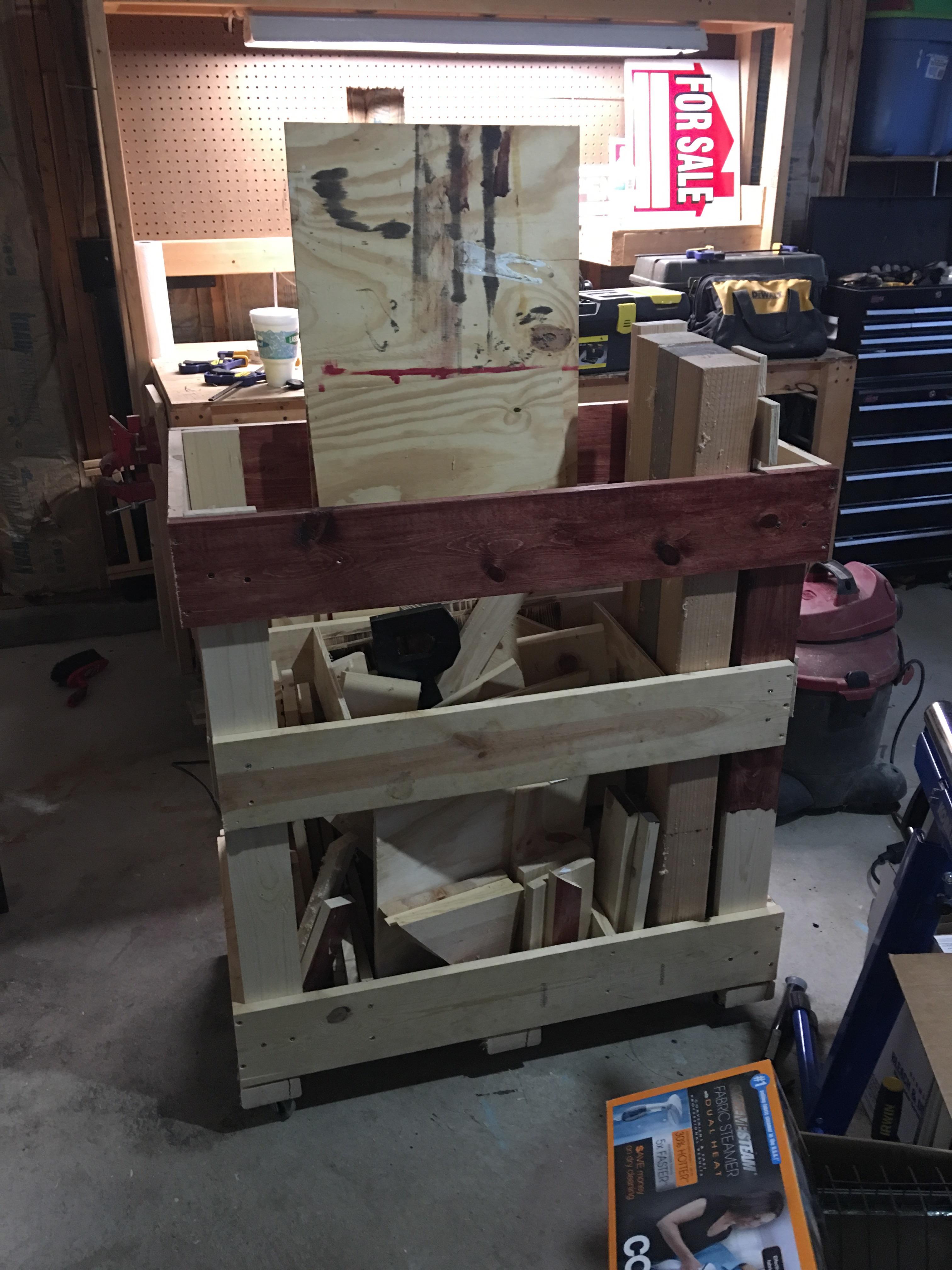 A scrap wood cart made entirely of......scrap wood. Spent a total of