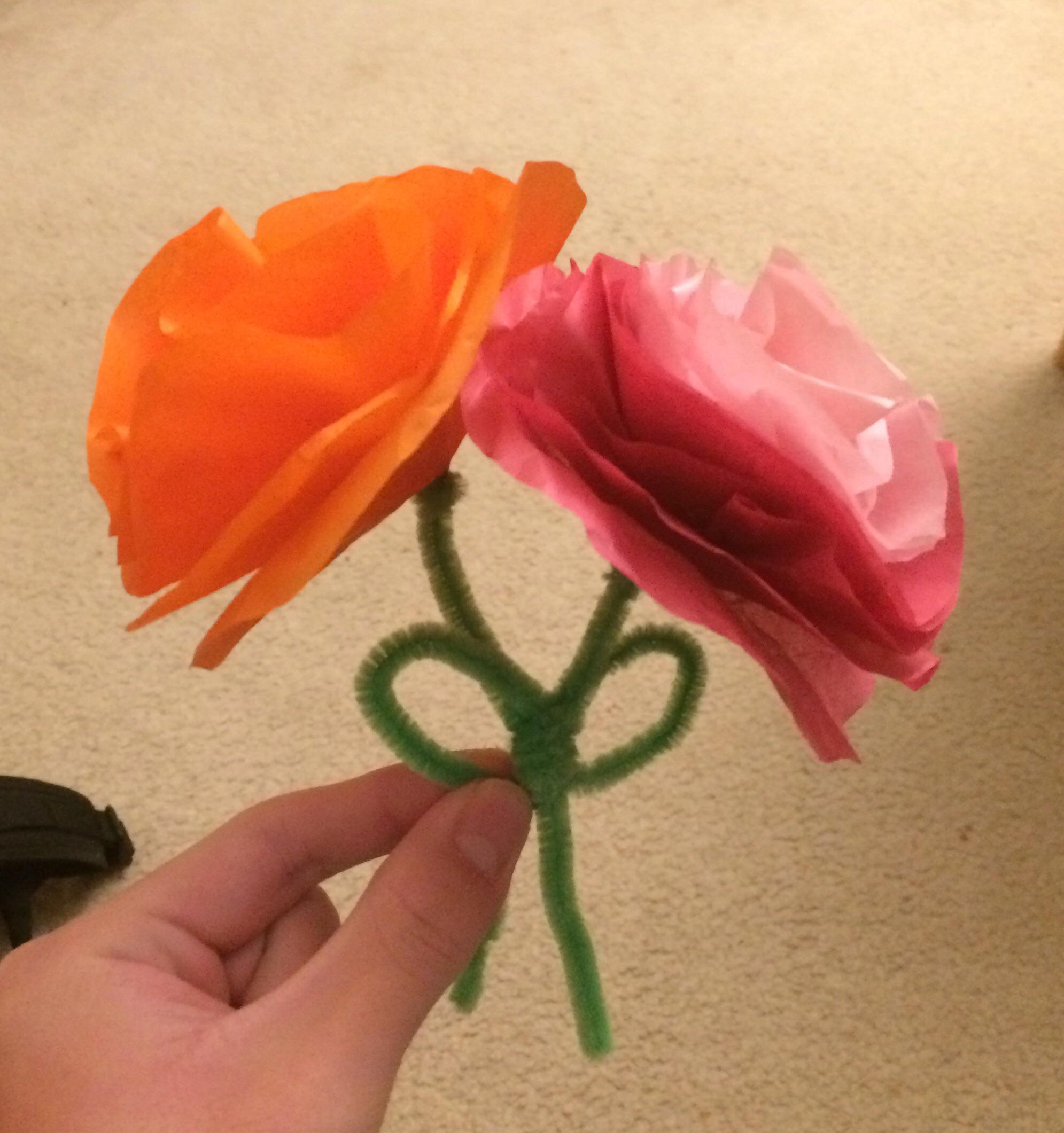 i made tissue paper flowers for my gf r/crafts