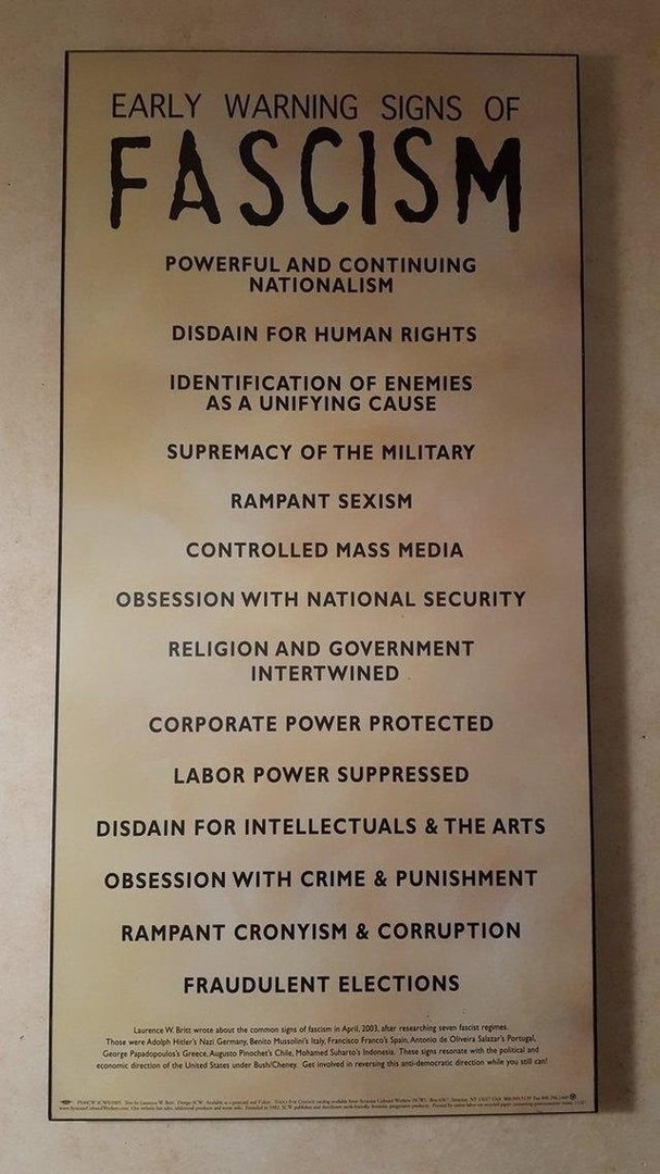 Early Warning Signs Of Fascism