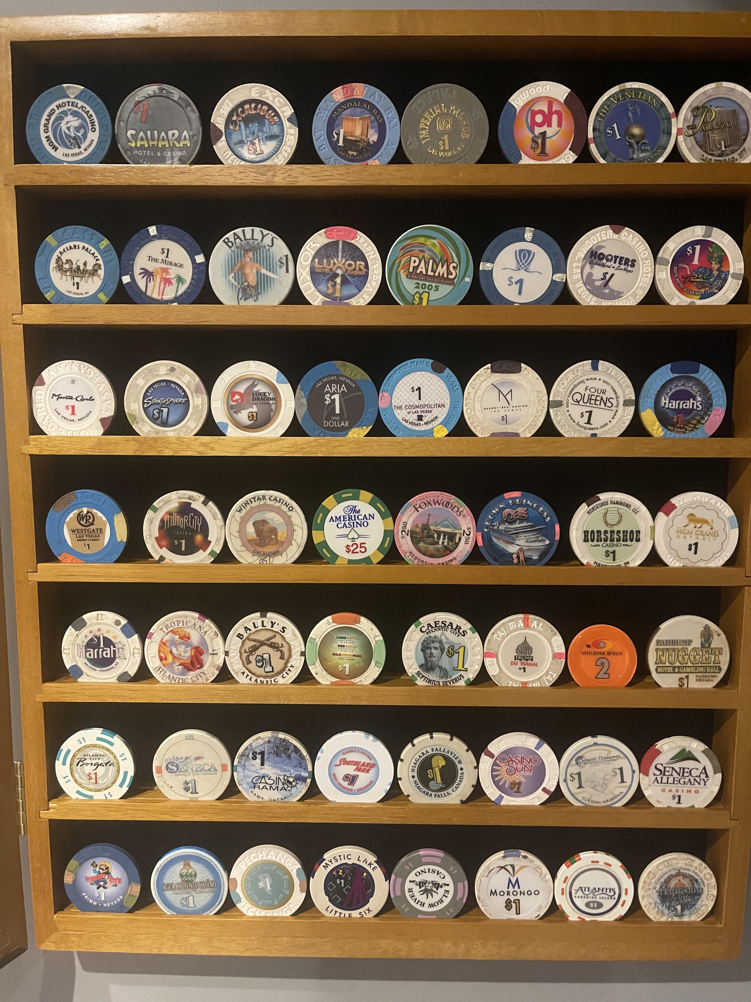 My chip collection of mostly Vegas casinos, past and present. r/vegas