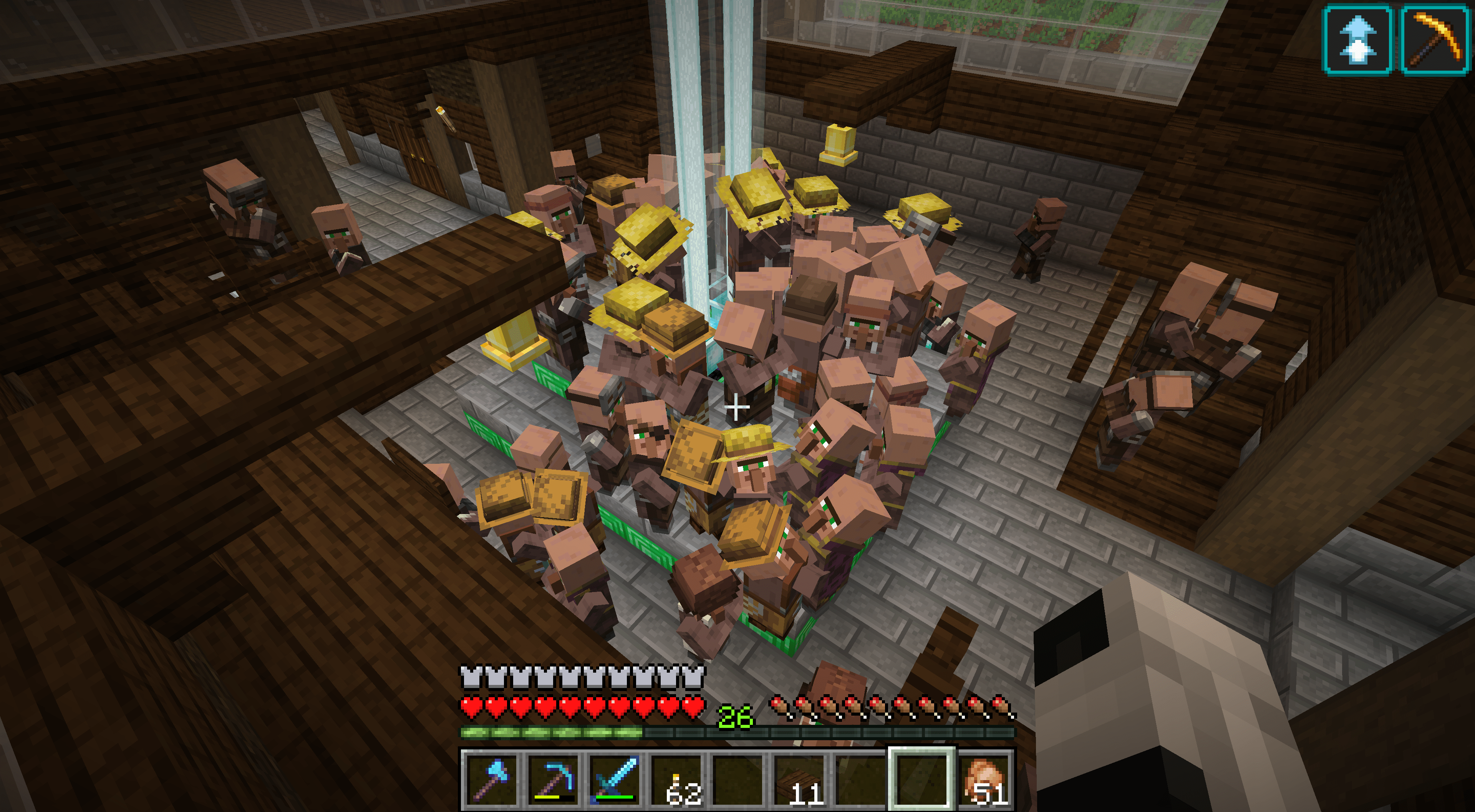 My underground village has more than 80 villagers r/Minecraft