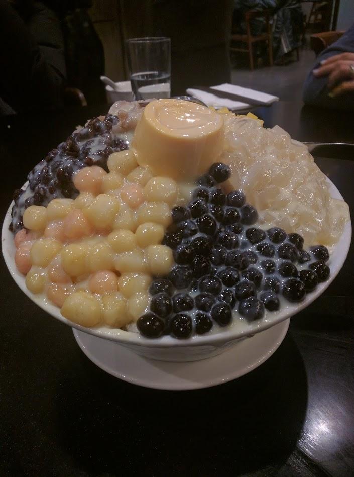 [I ate] taiwanese Shaved Ice topped with Taro, Red Bean, Mochi, Tapioca