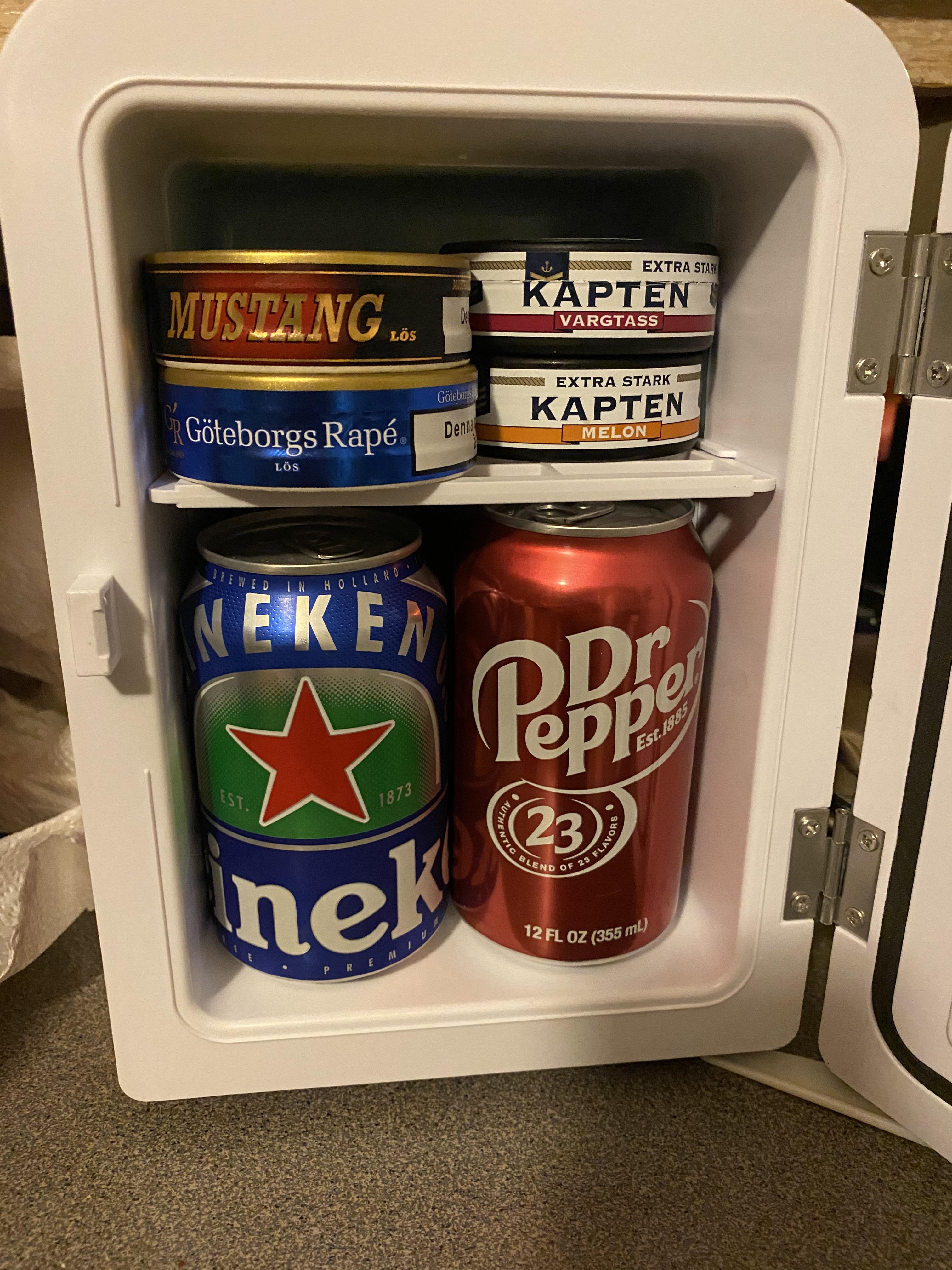 Found a retro Dr. Pepper minifridge for 29 bucks. Gonna keep it in my