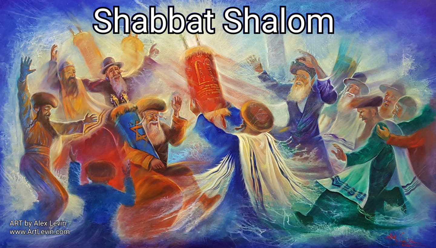 Shabbat Shalom from Israel, Painting by Alex Levin
