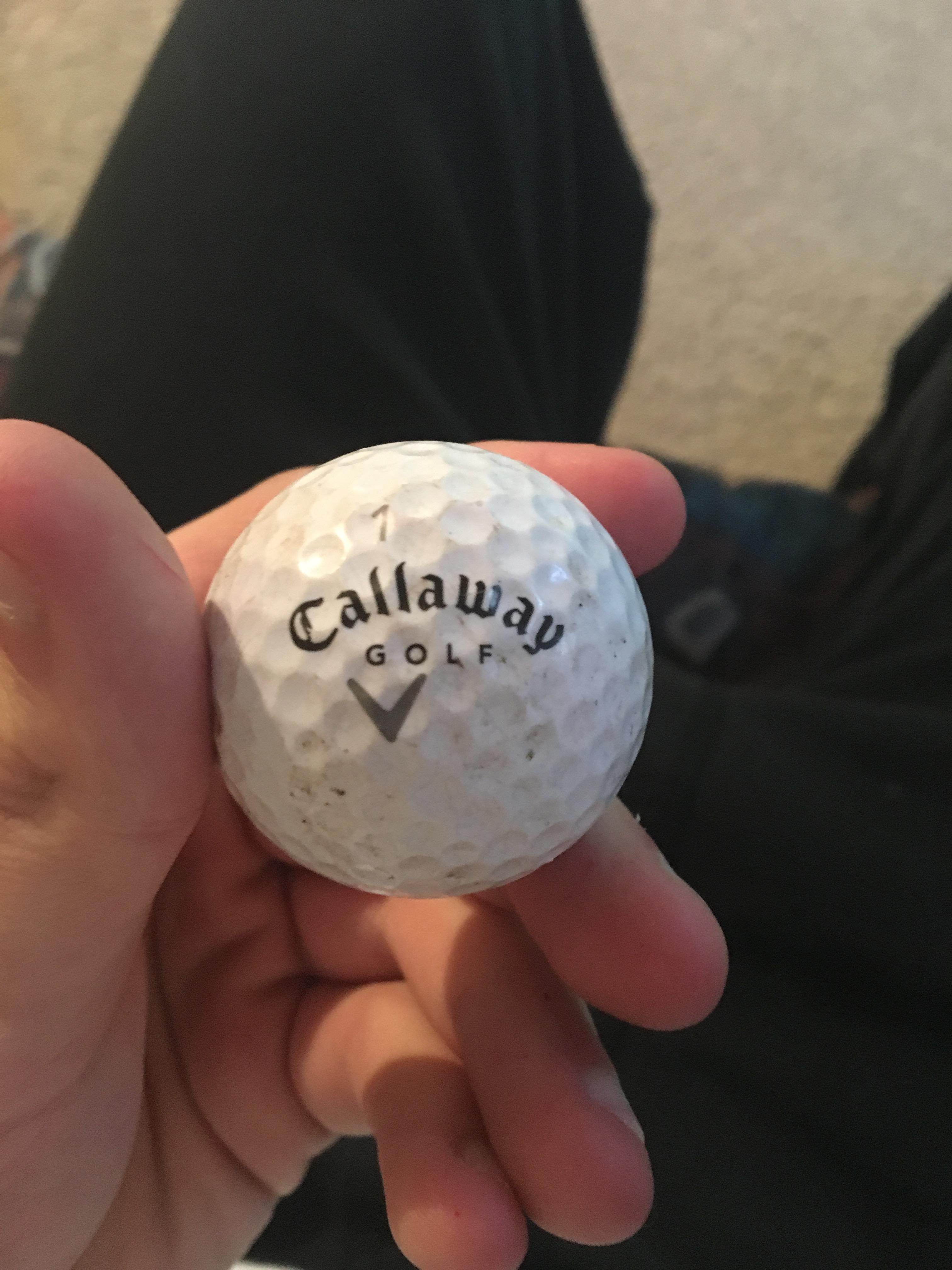 This Callaway Golf Ball is printed slightly off center on one side. r