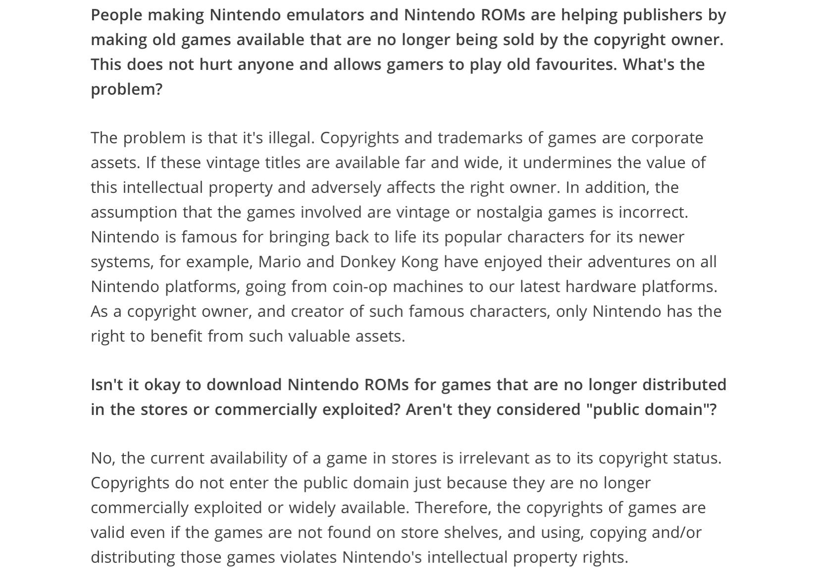 From Nintendo’s website. They really don’t want you to play their