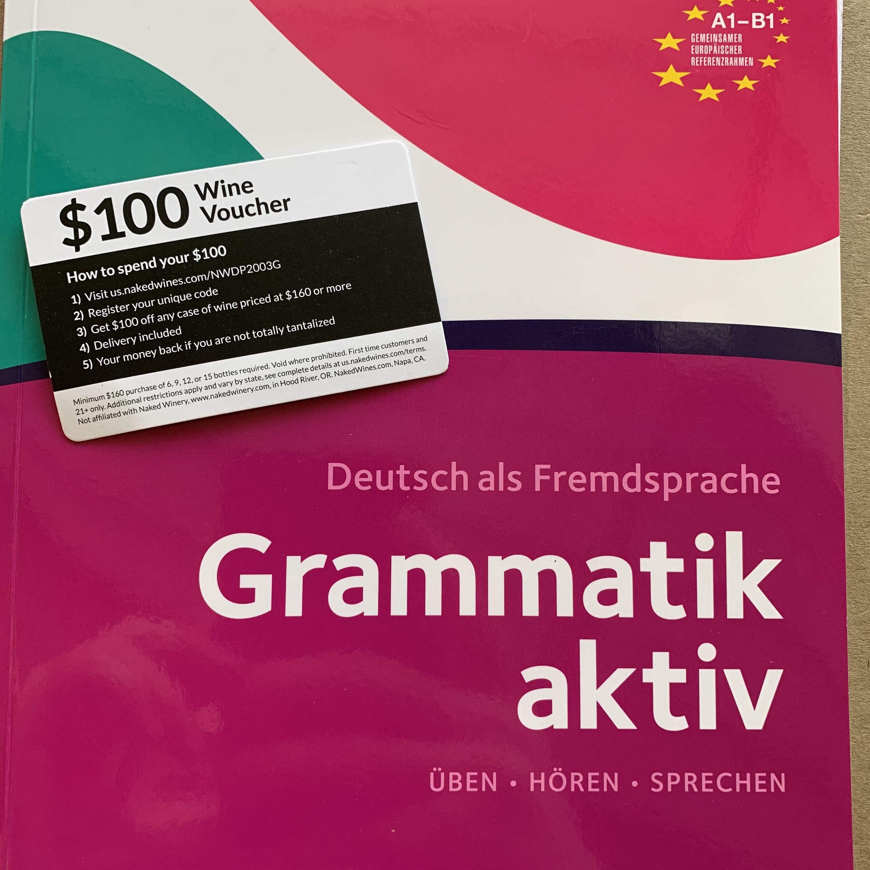I ordered a German grammar book and got a wine voucher. Are they trying