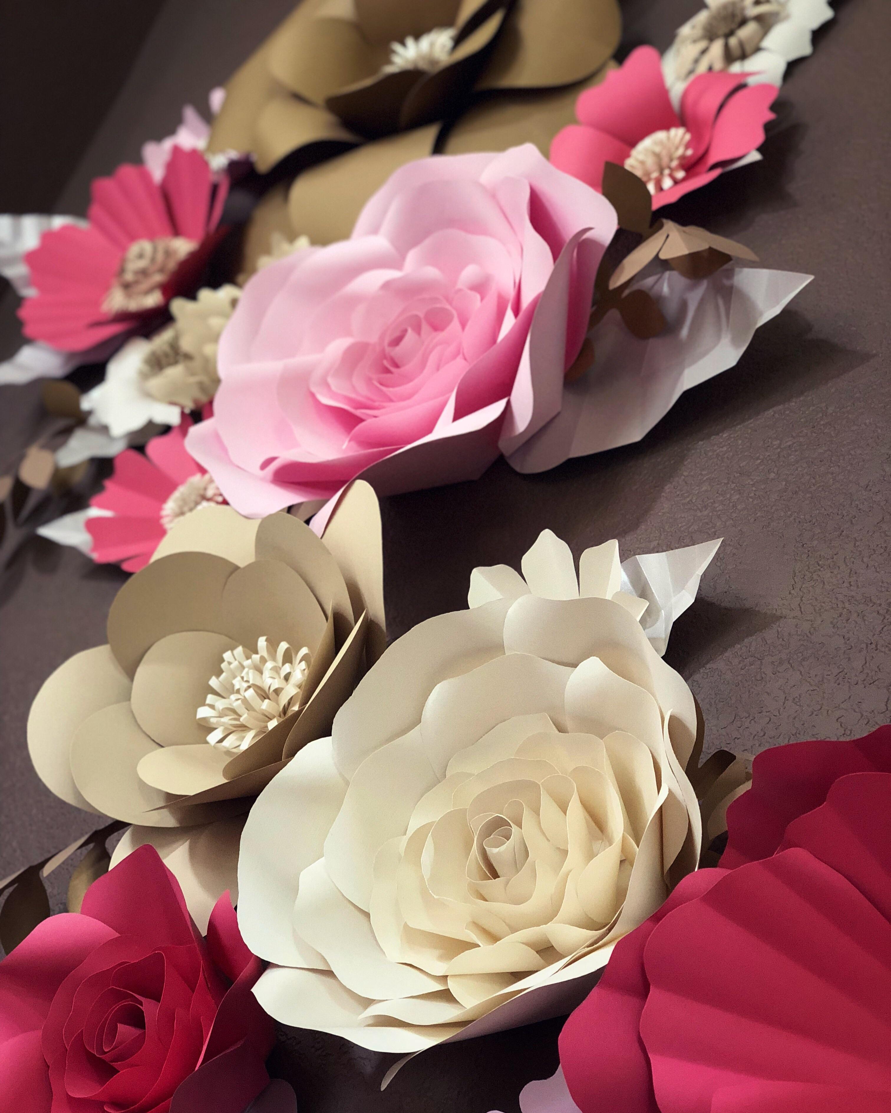 Gigantic Paper Wall Flowers (seriously these are 1830”!) r/crafts