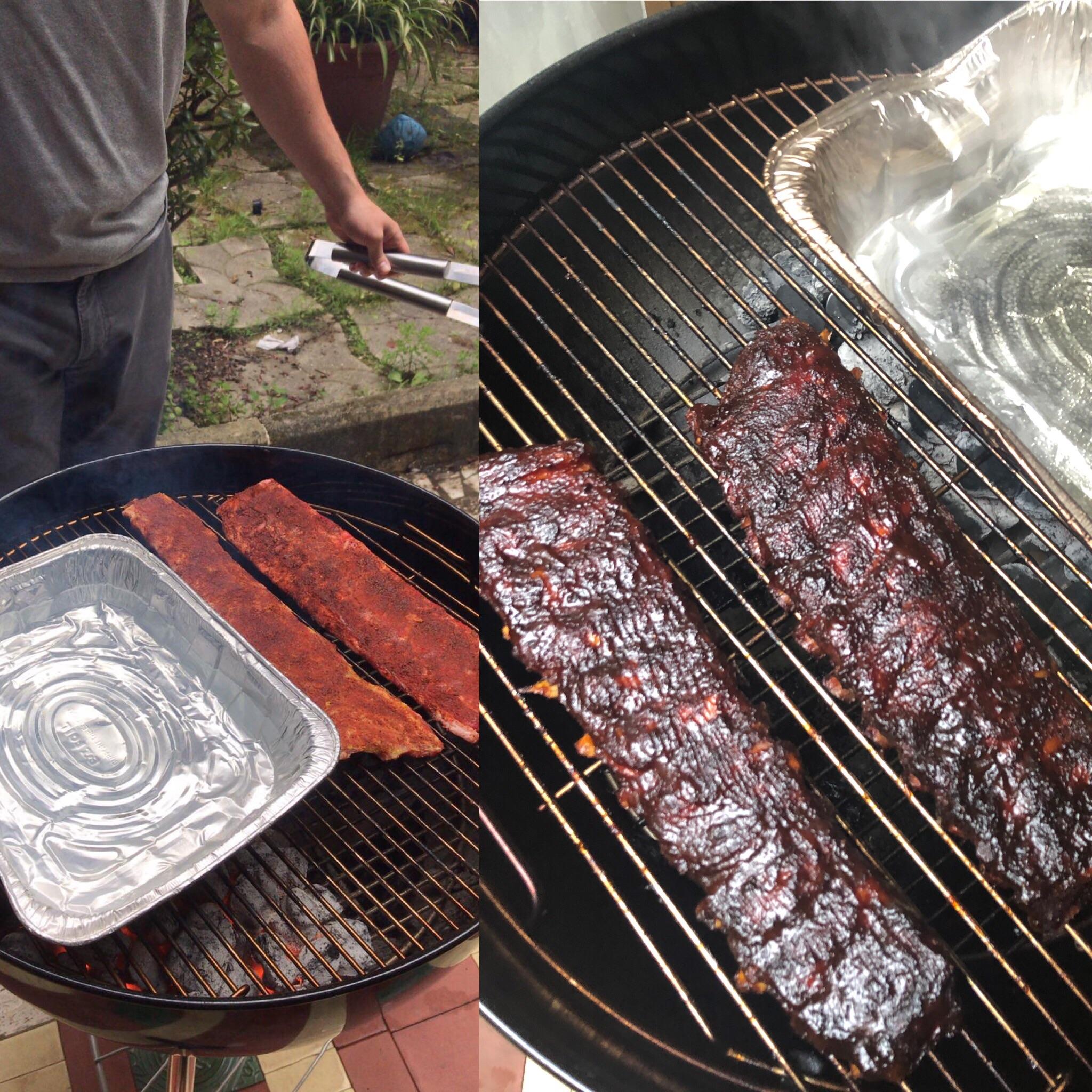 First time doing ribs on the my new er kettle aka my “Baby Grill