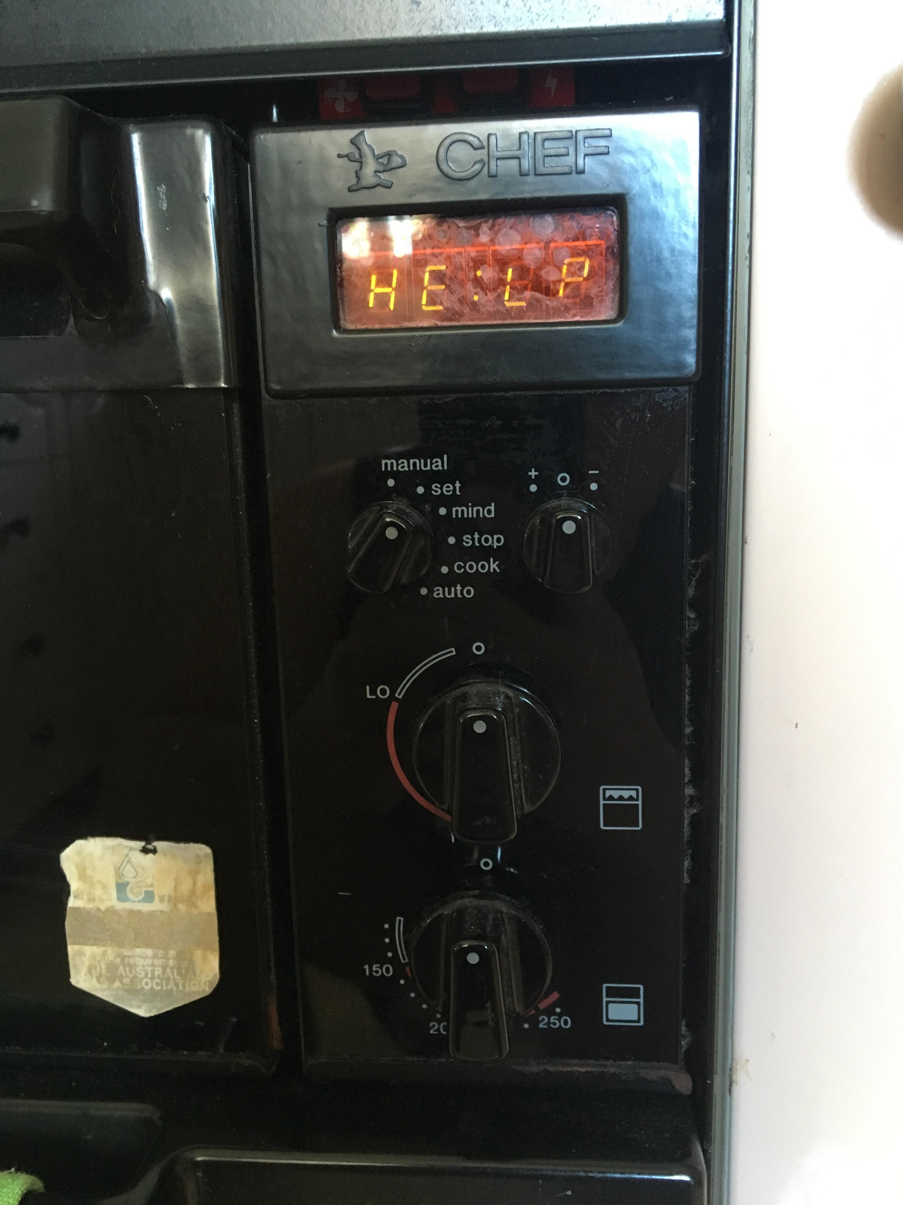 My oven flashes “HELP” whenever the clock needs to be set r