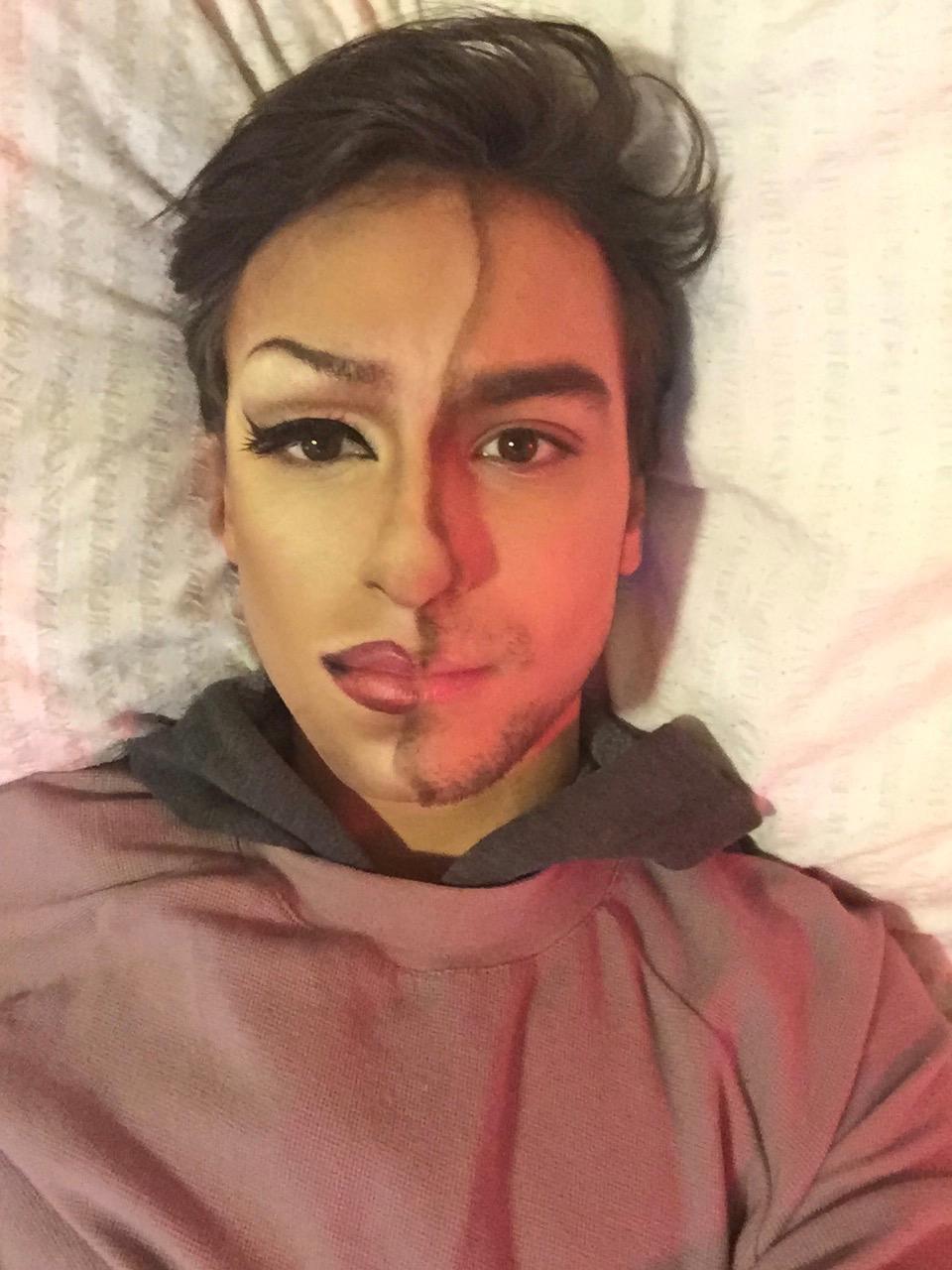 Did a quick halflook to go to the club this Halloween and thought it