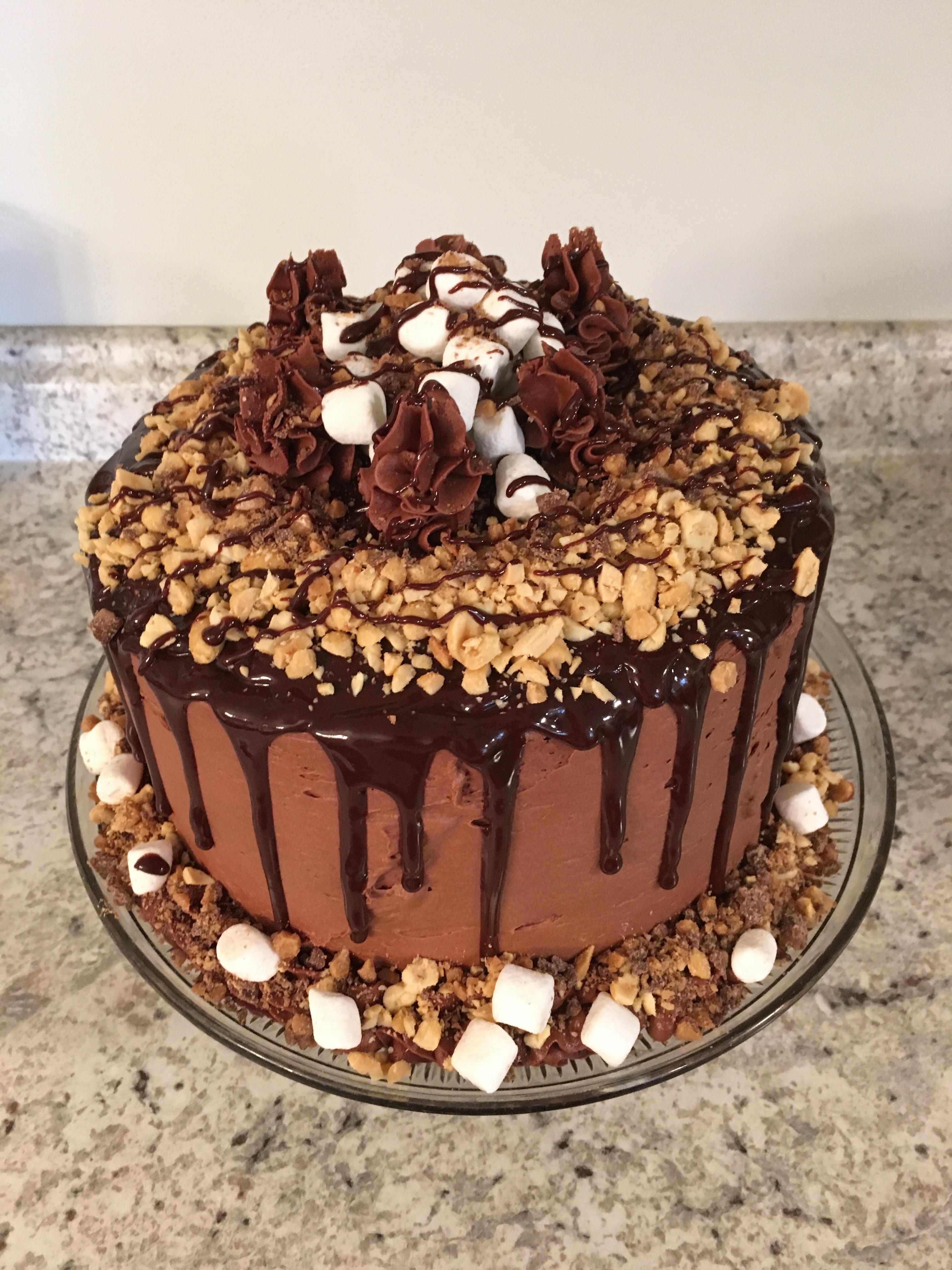 Rocky Road Cake I made for my Mom’s birthday. Recipe from