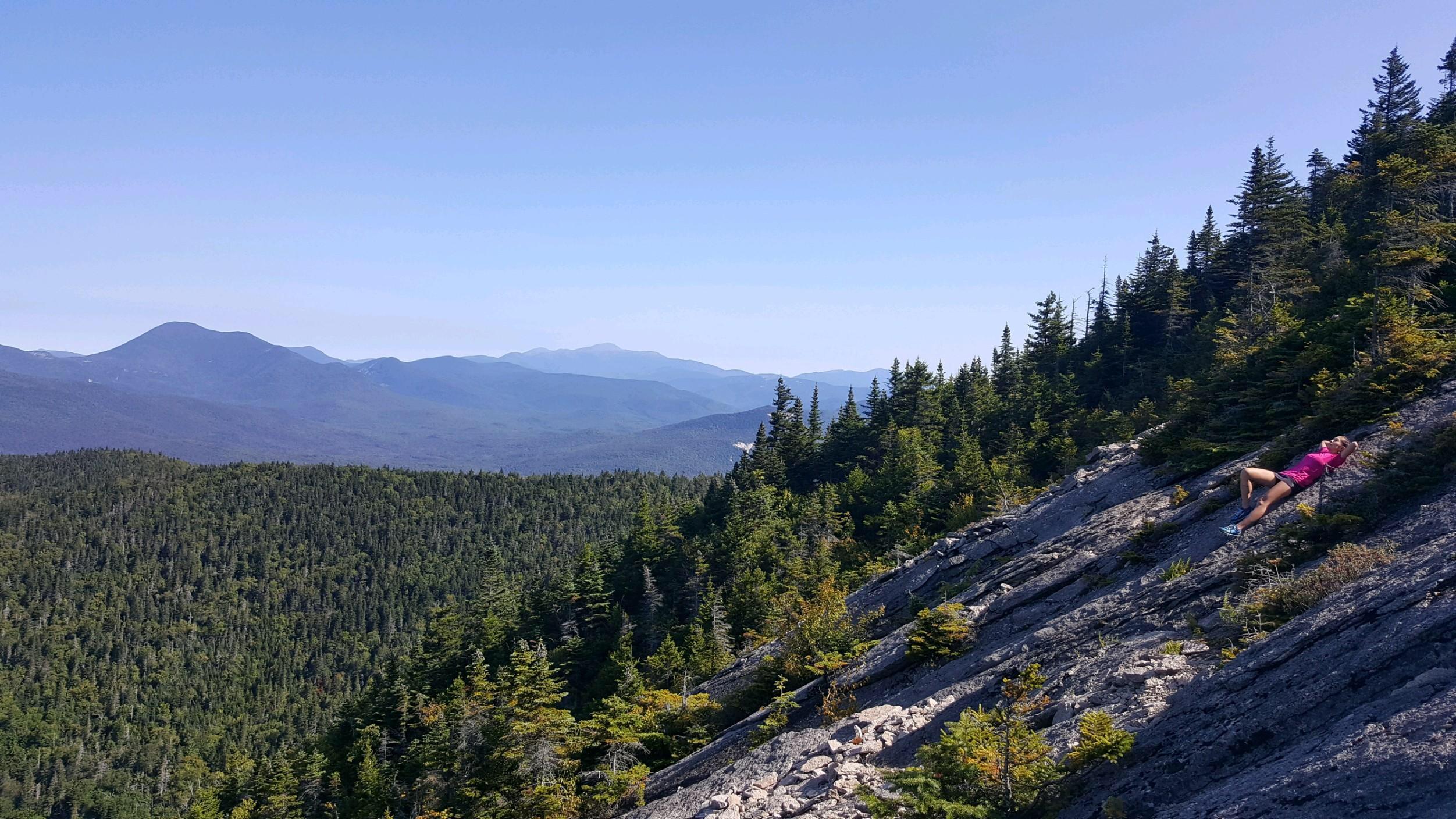 Taking in the sun on North Tripyramid Slide, White Mountain Nation