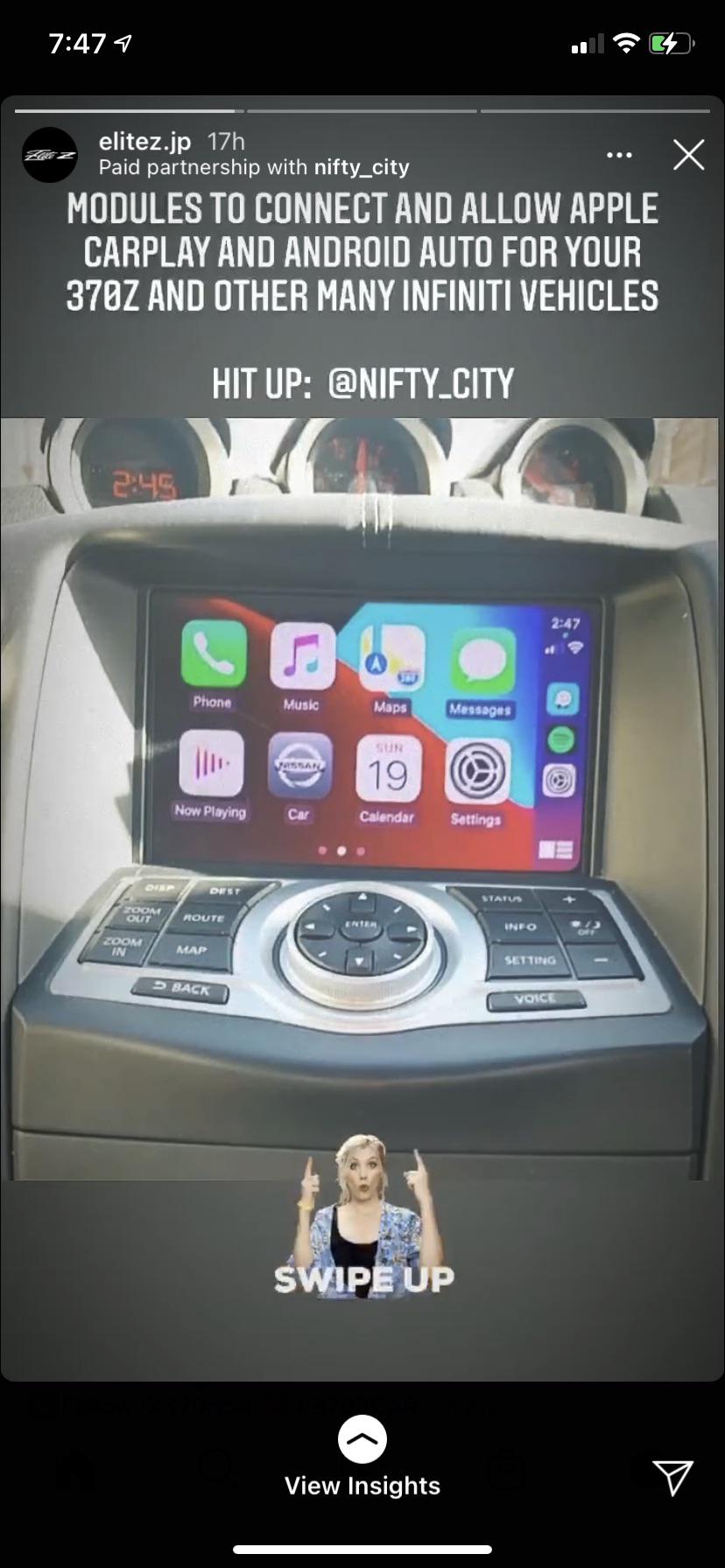 Wireless Apple CarPlay for Nissan 370Z 20102020 Nifty City u