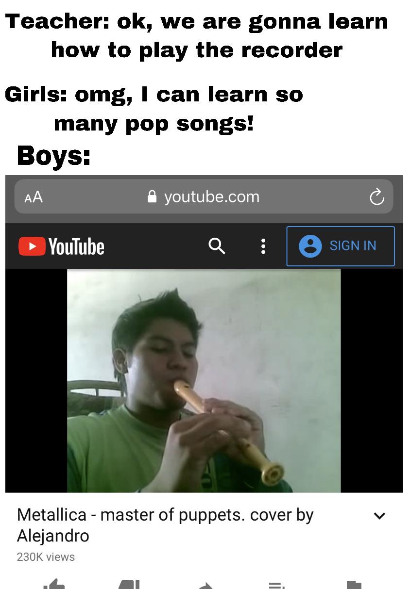 Time to rock! *recorder screeching intensifies* r/memes