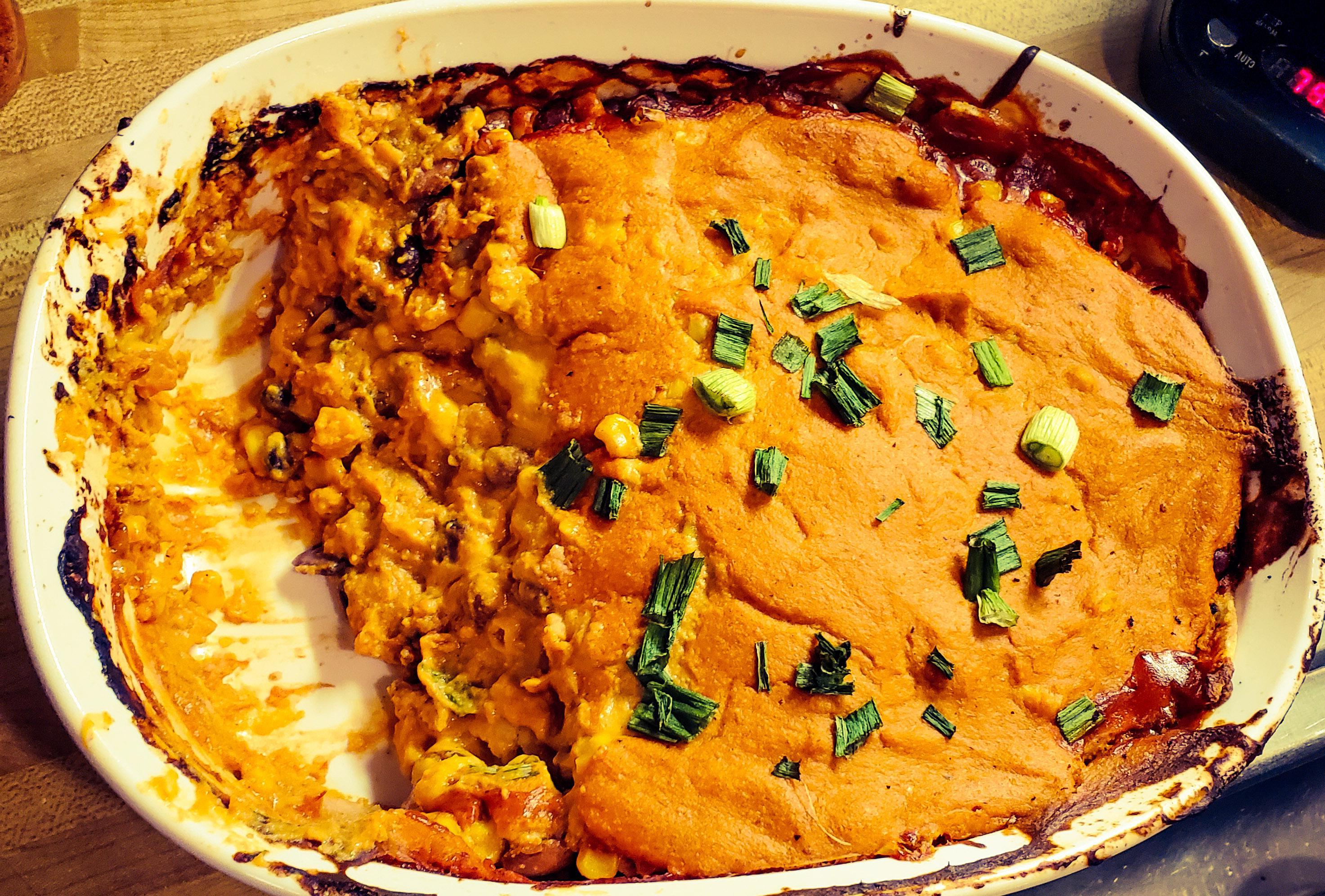 Cheesy Mexican Tortilla Bake from thevegan8, made for my son's gf's