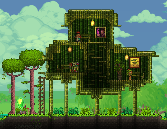Here's a bamboo hut I made for the jungledwellers. Feel free to give