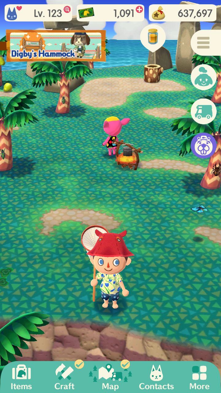 Luckiest thing I've seen in Pocket Camp. Look at those Bugs! r