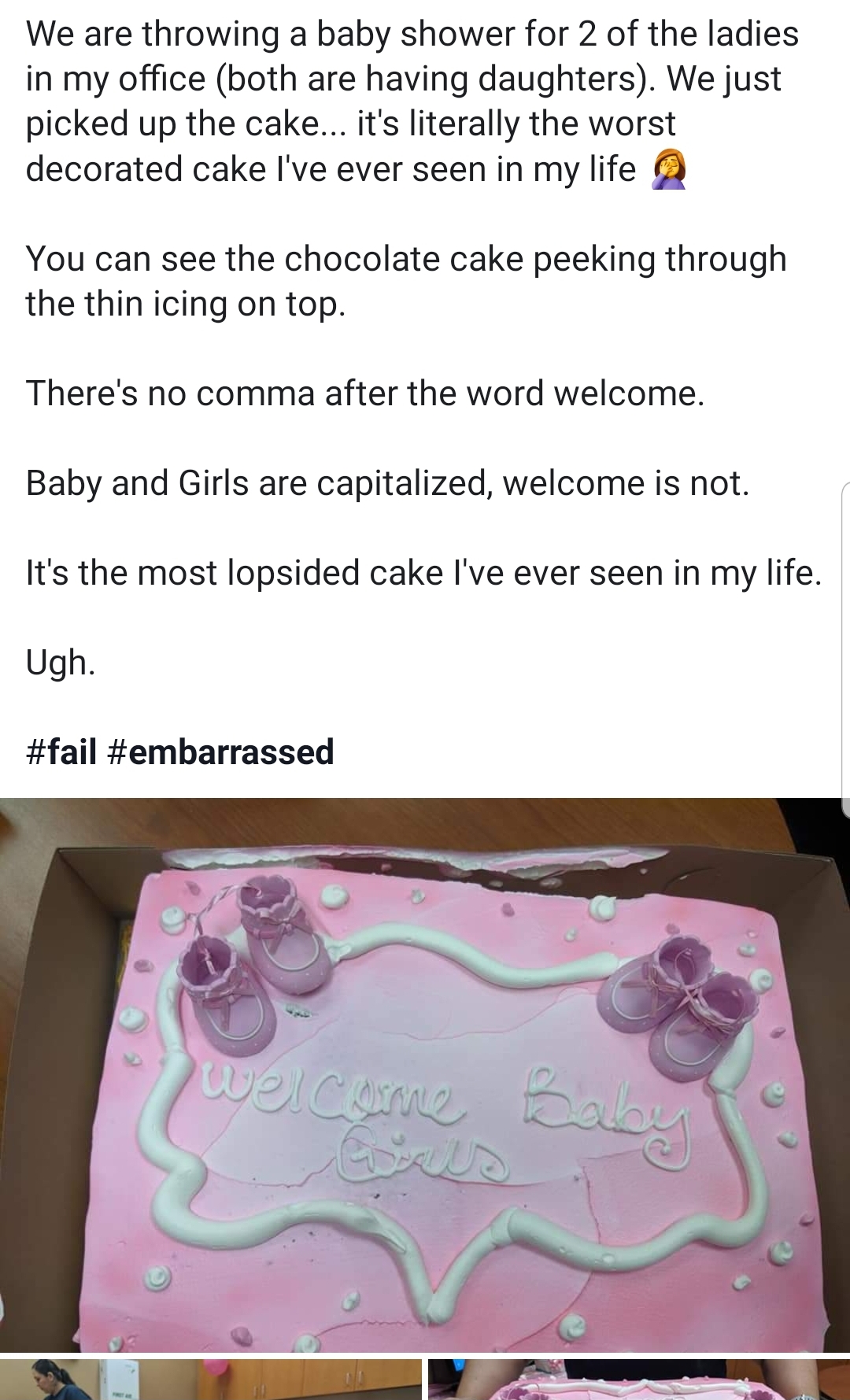 Failed baby shower cake. r/CakeWrecks