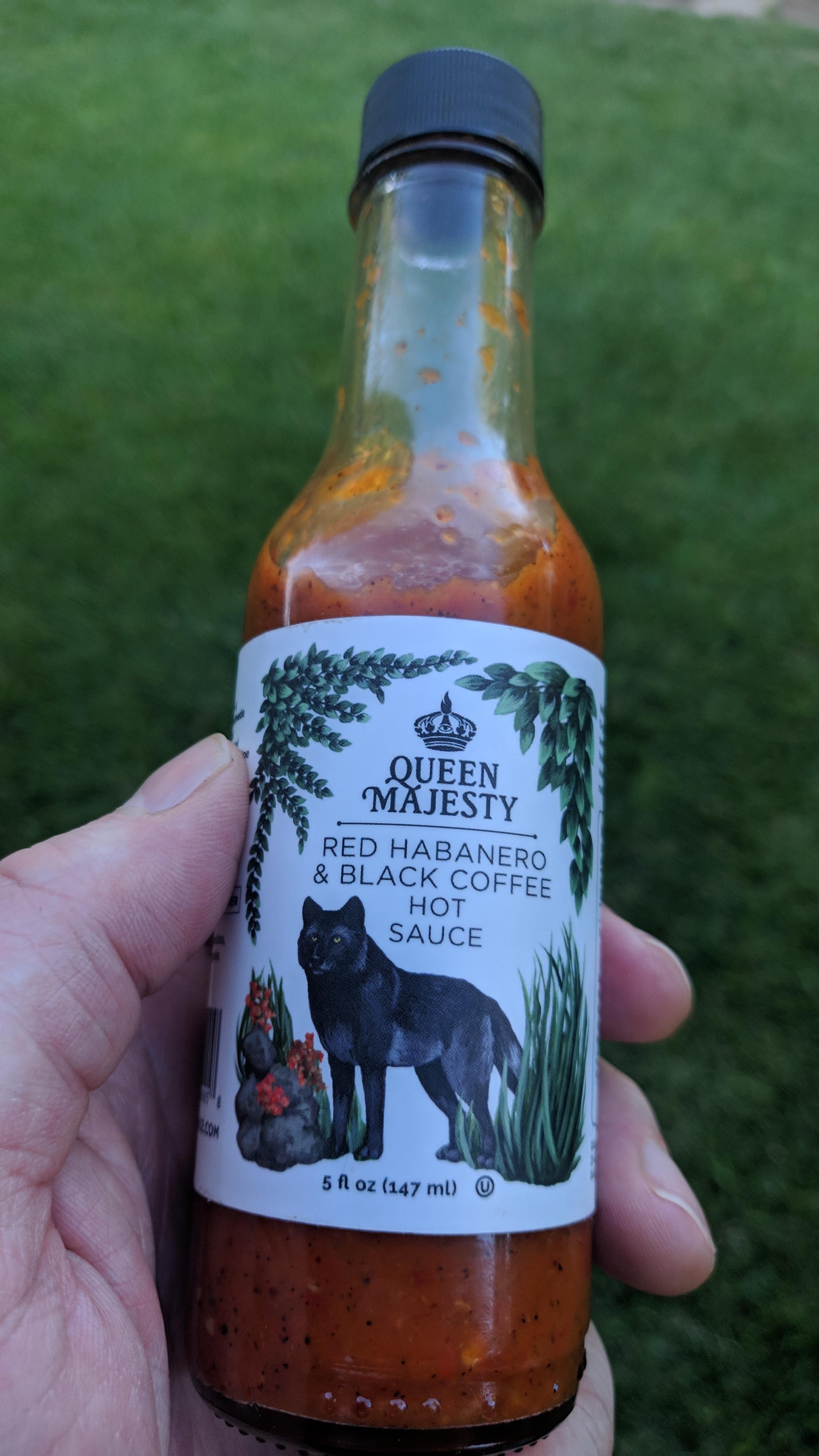 Jalapeño tequila & lime hot sauce 5oz. 07 hrs 38 min 05 sec. Finally tried Queen Majesty's red habanero & black coffee hot sauce