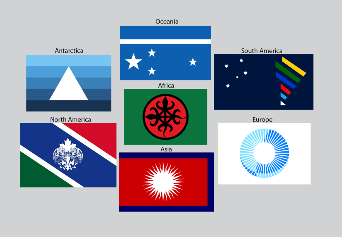 A Collection of Flags of the Continents r/vexillology