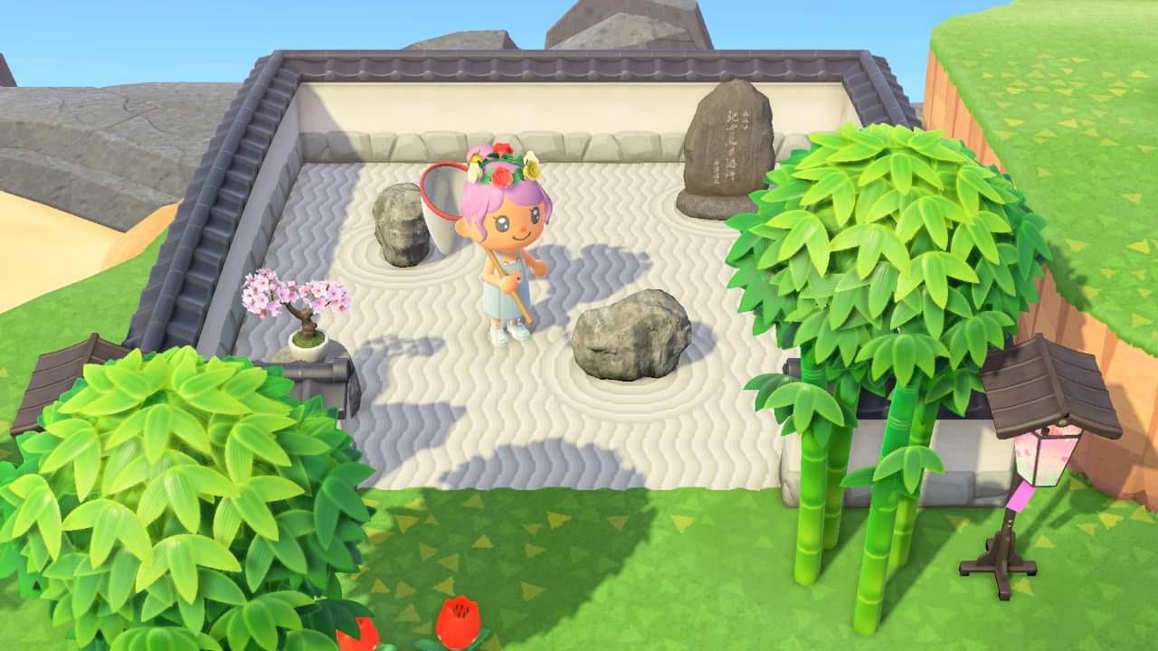 My take on the zen rock garden. Pattern in comments! r/AnimalCrossing