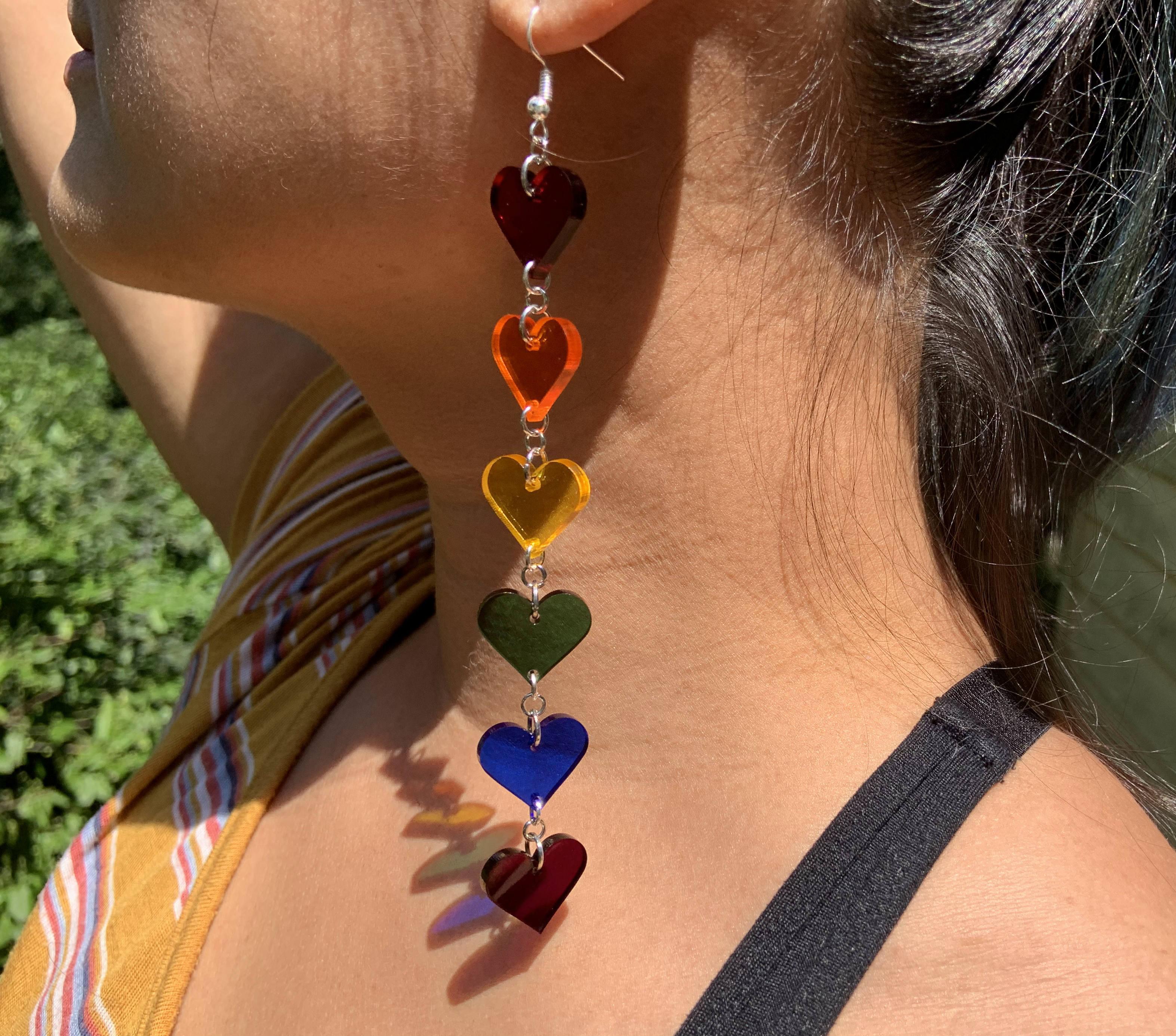 Second round of pride earrings loving the transparent acrylics! r