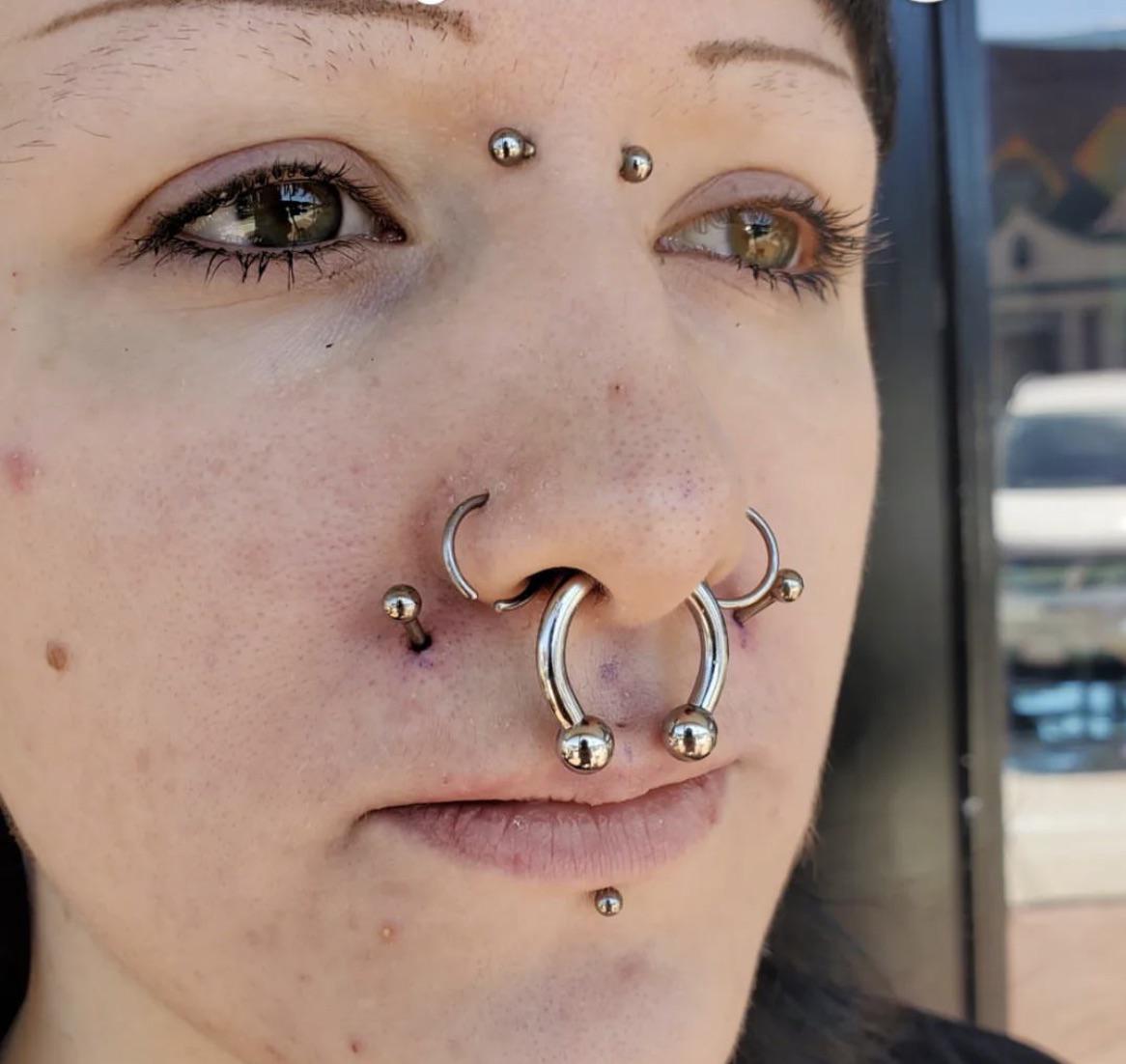 Just got high upper lip piercings! So in love already. r/piercing