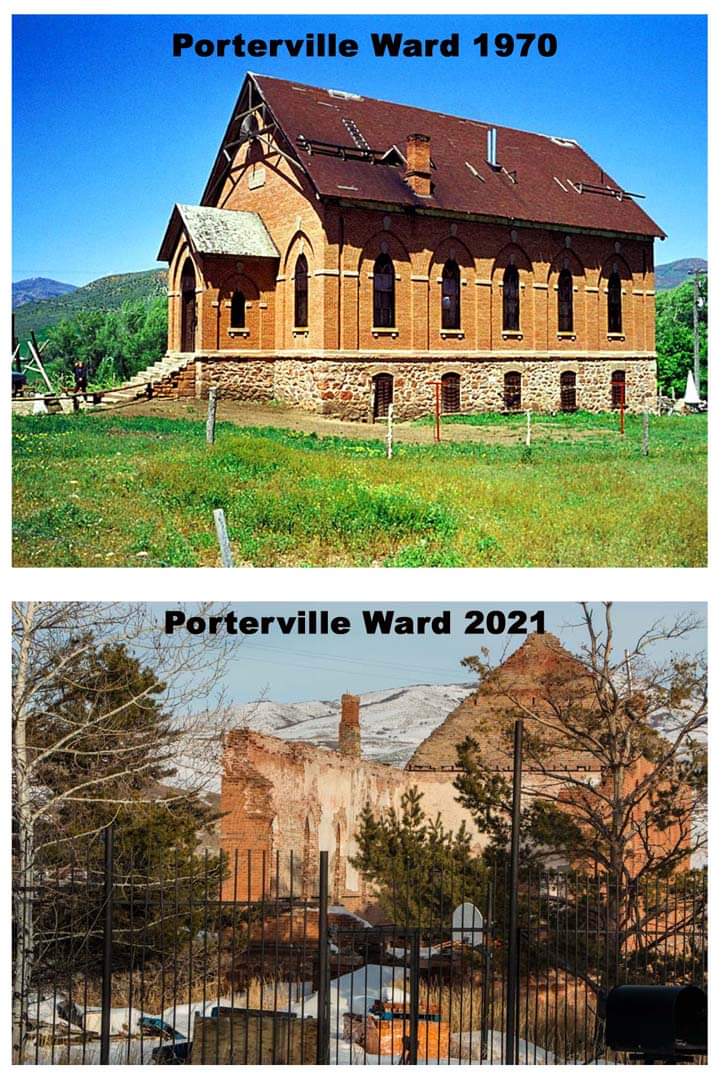 Take 2, with a new photo The Old Porterville, UT LDS Chapel before and