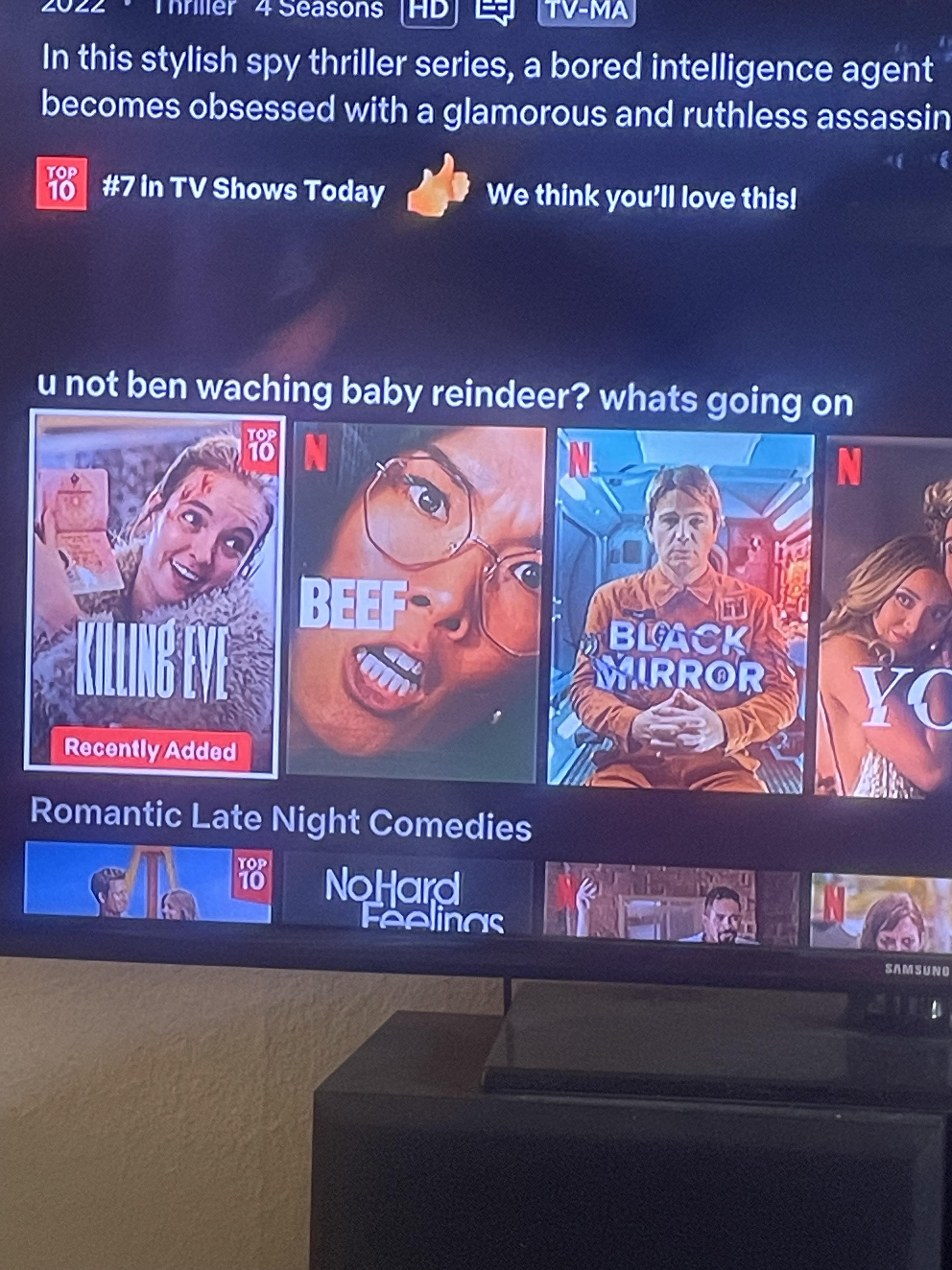 This baby reindeer reference in my Netflix r/BabyReindeerTVSeries