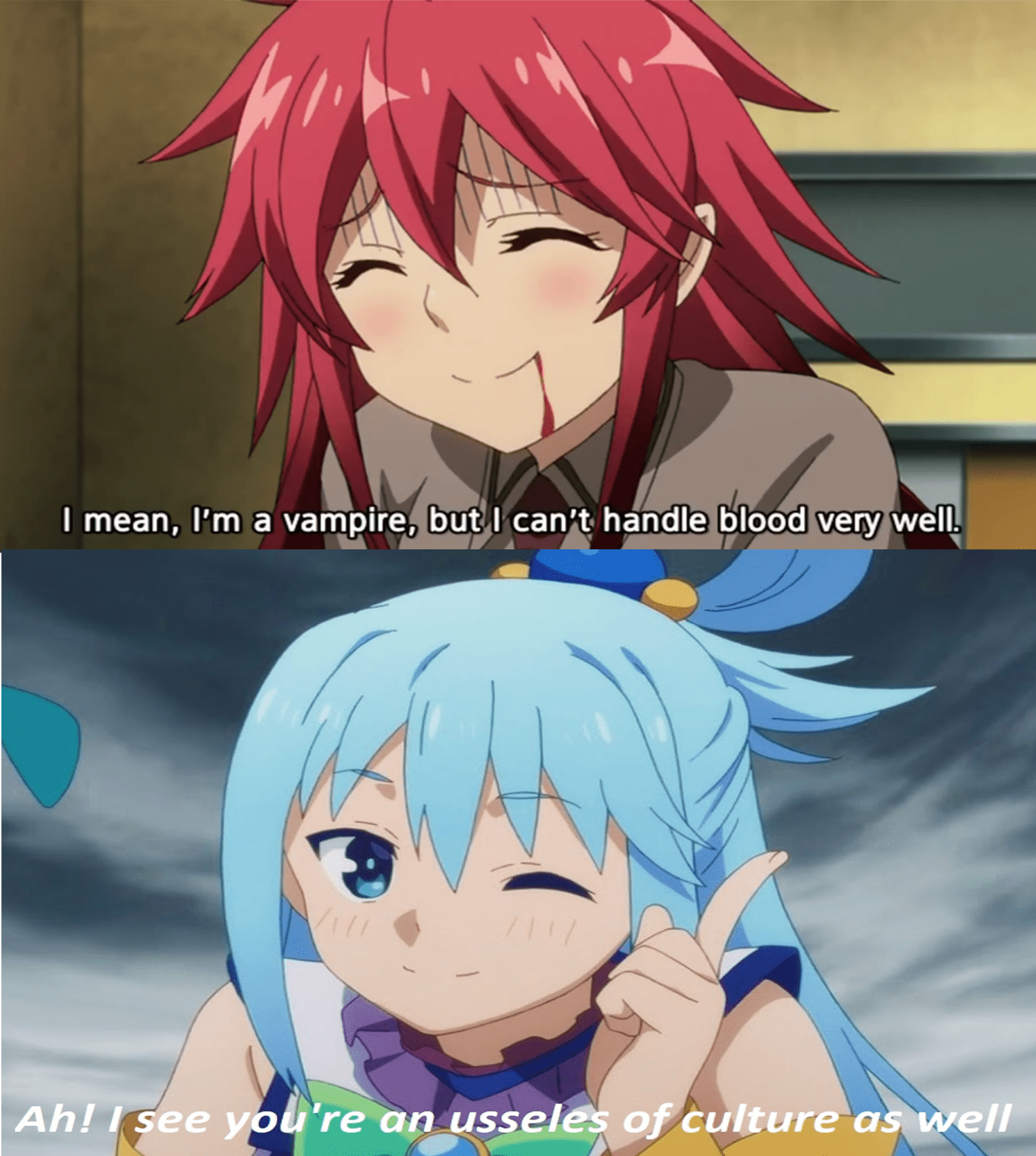 Aqua has found a mutual Animemes