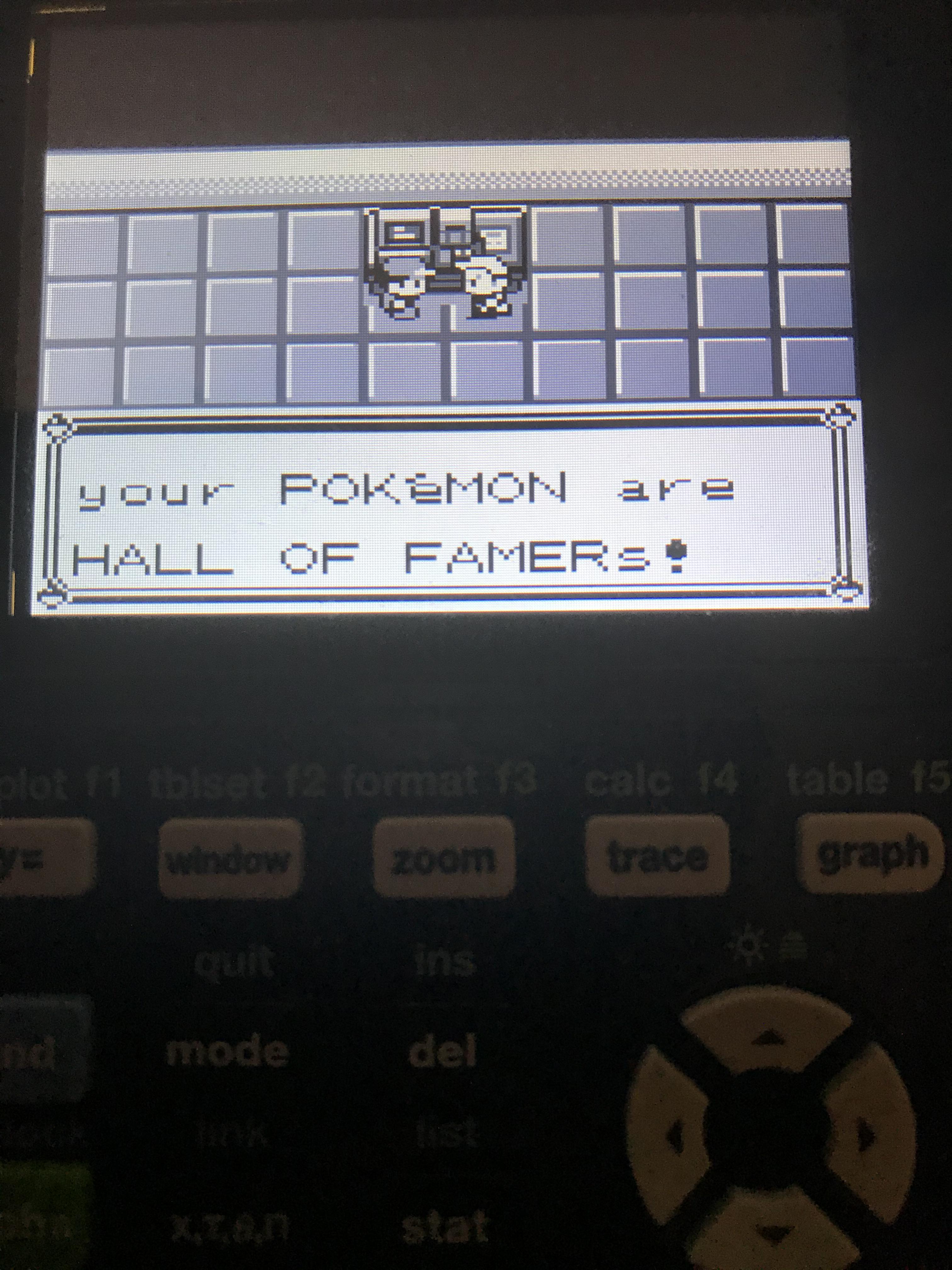 After so,SO much grinding I beat Pokemon Red on TI84 plus CE r/nuzlocke