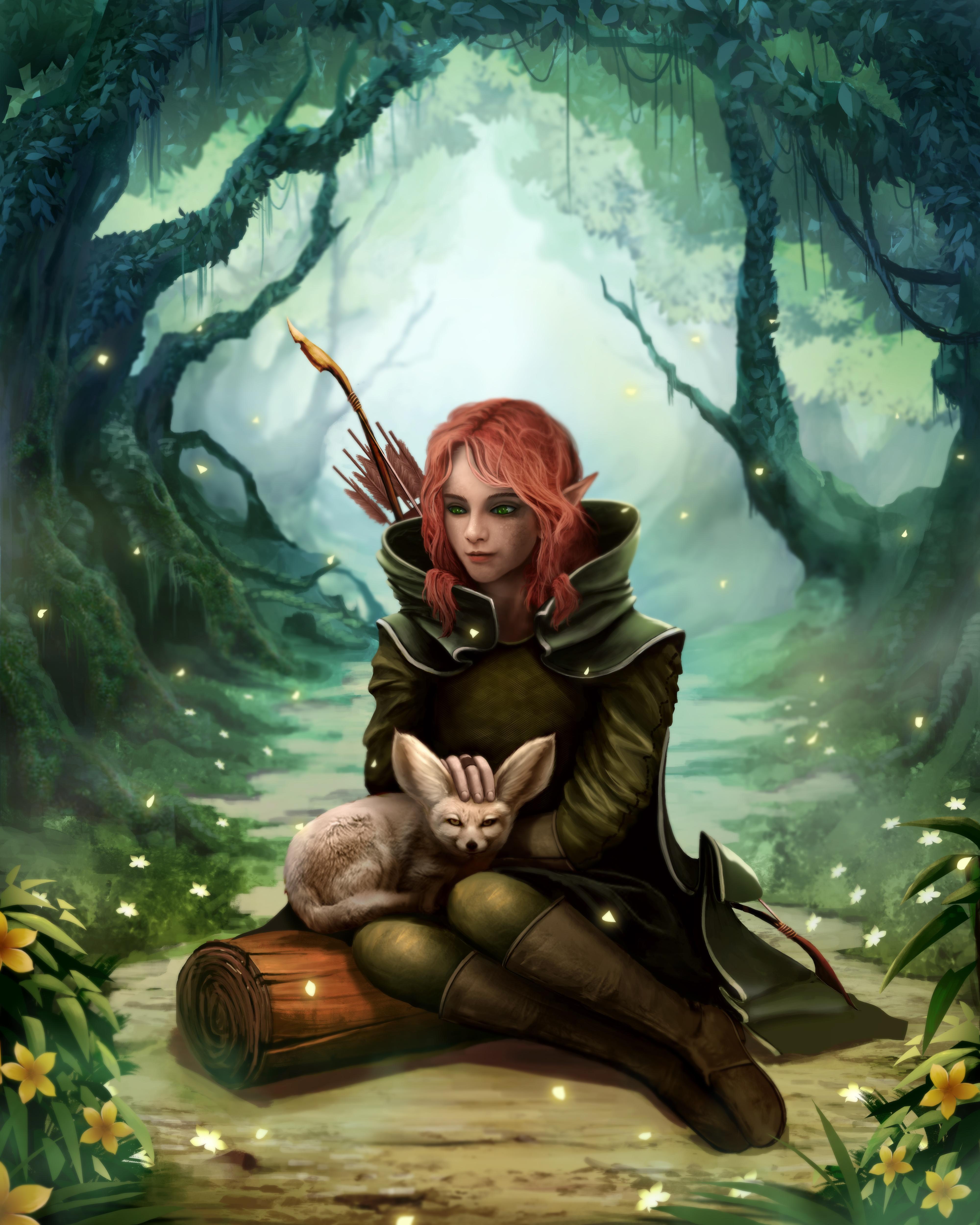 The Wood Elf and Fennec Fox illustration for Client r/conceptart