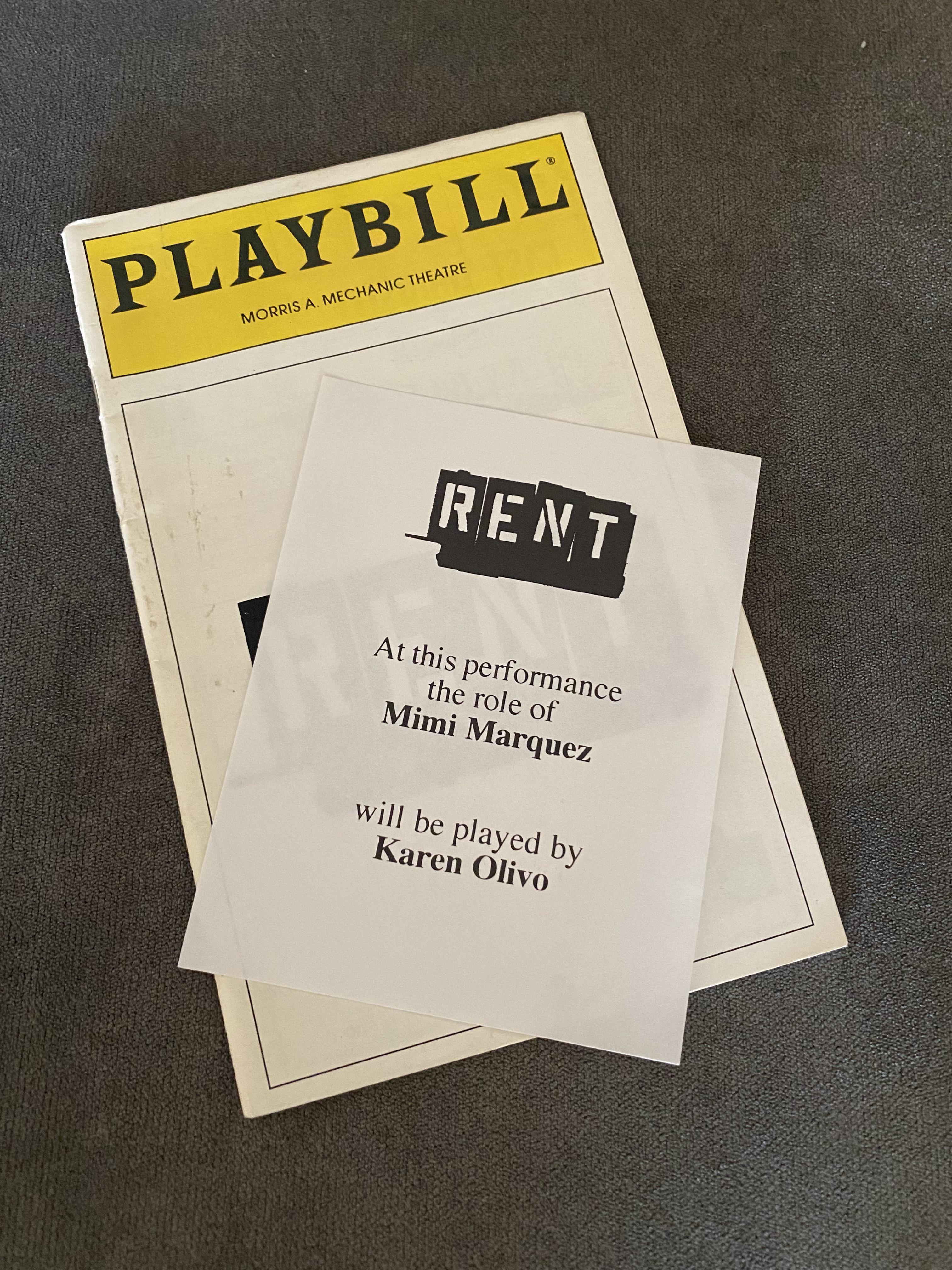 Pulled out my old playbills and found this. Looks like I saw Karen
