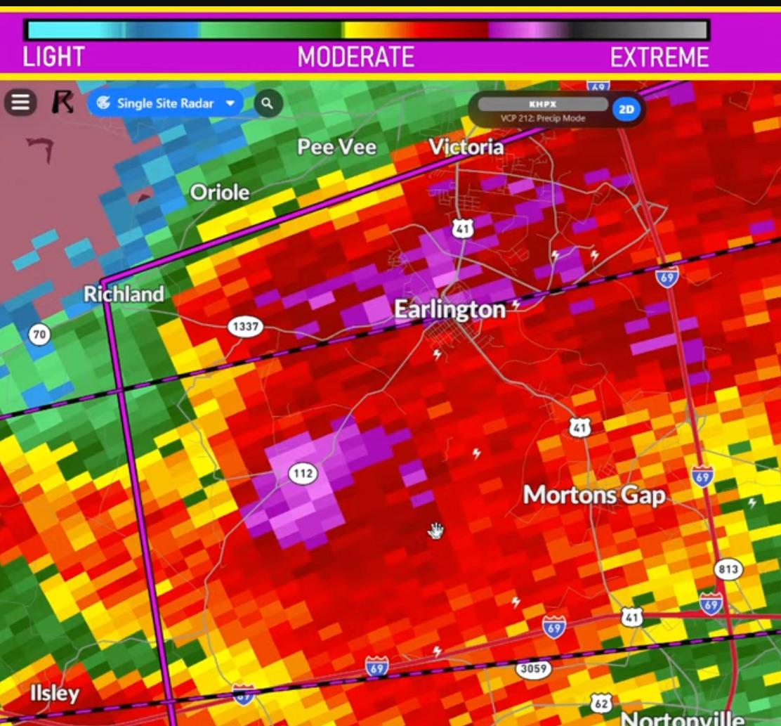 Not looking good for Mortons Gap or Earlington r/tornado
