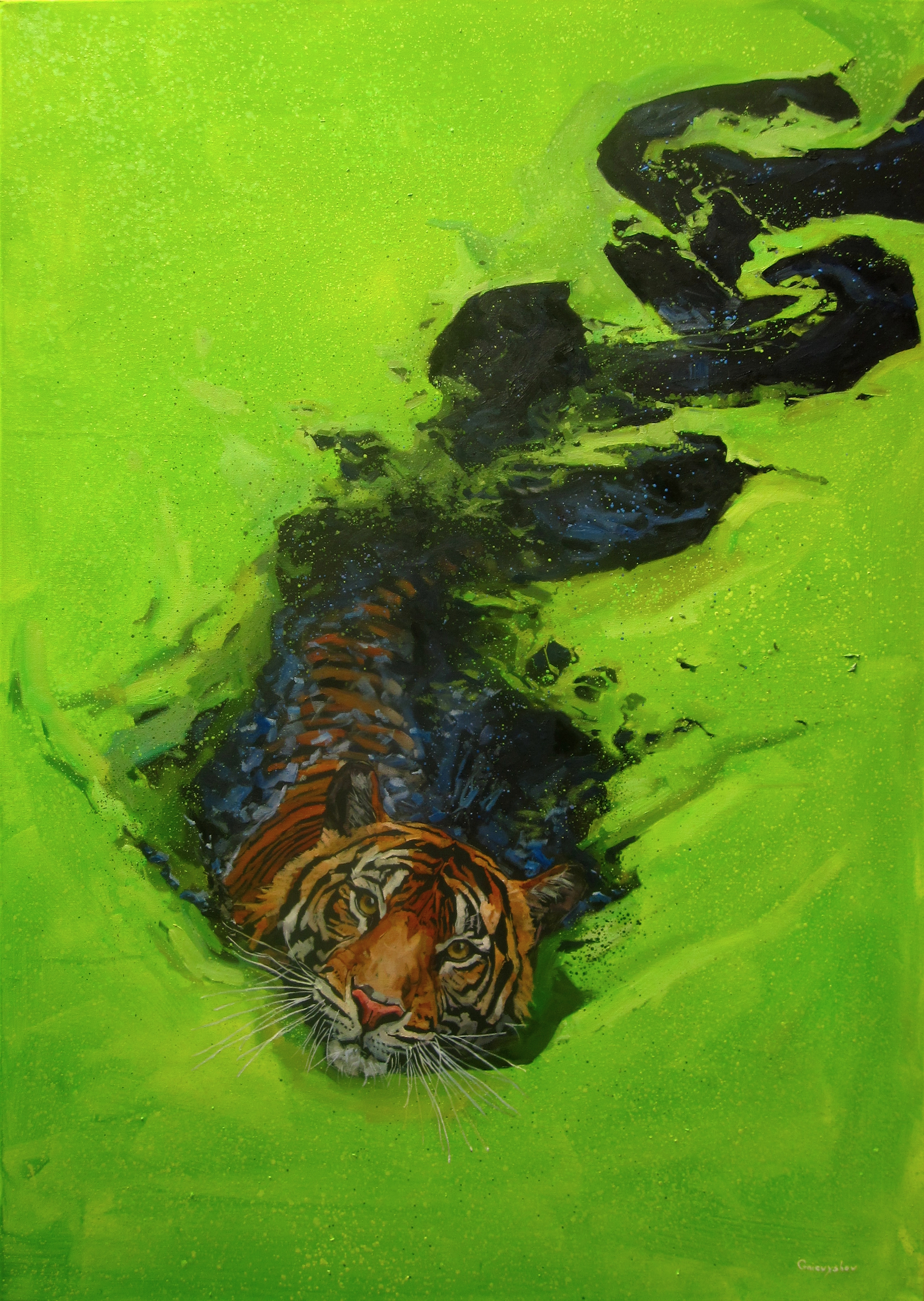 "Tiger" by Oleksii Gnievyshev (it is me) oil on canvas