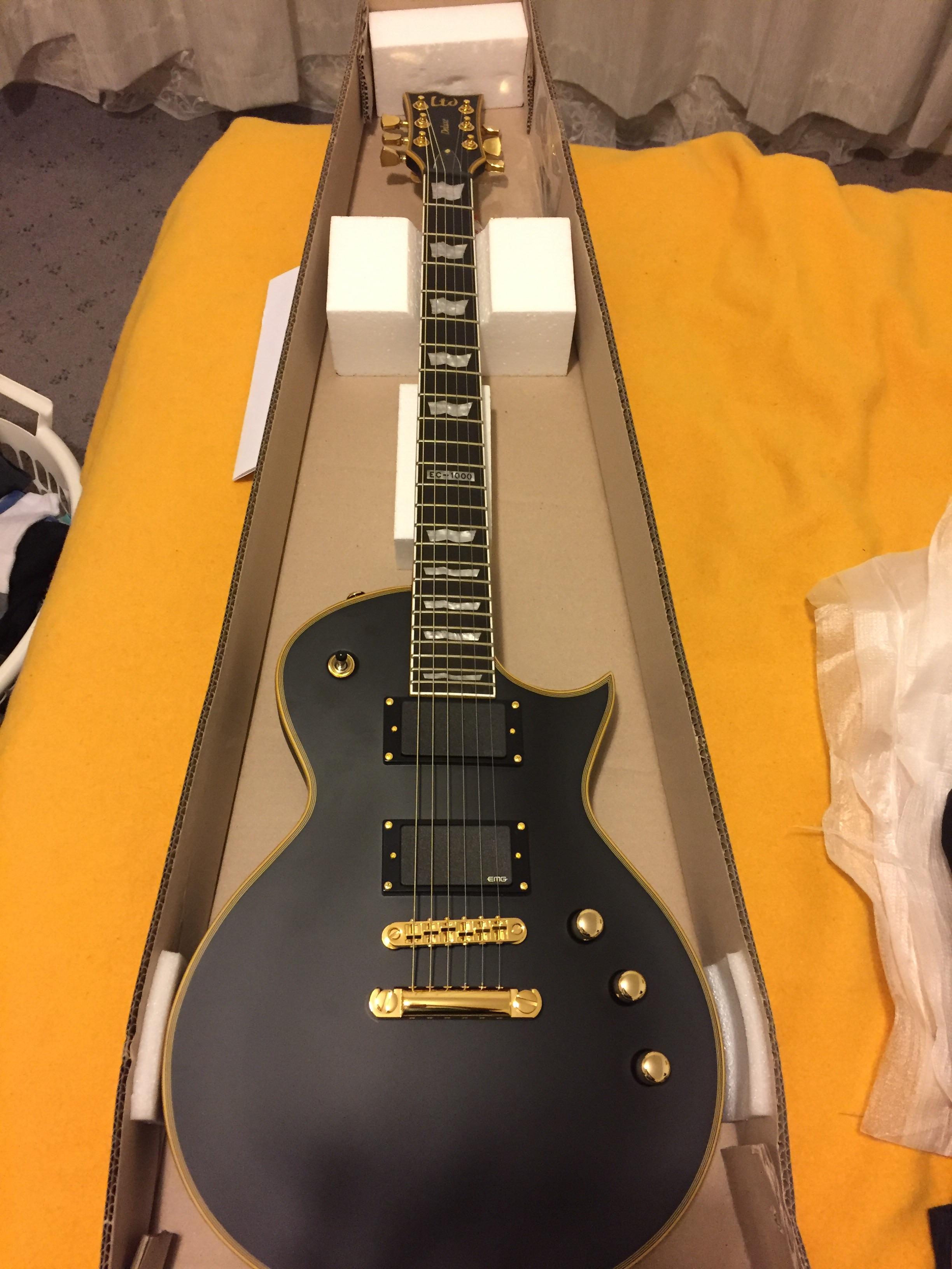 Newest addition. ESP LTD EC1000 Deluxe Vintage Black. It's beautiful