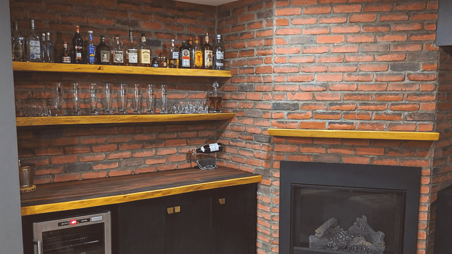 Live Edge Bar and Floating Shelves for the Man Cave r/mancave