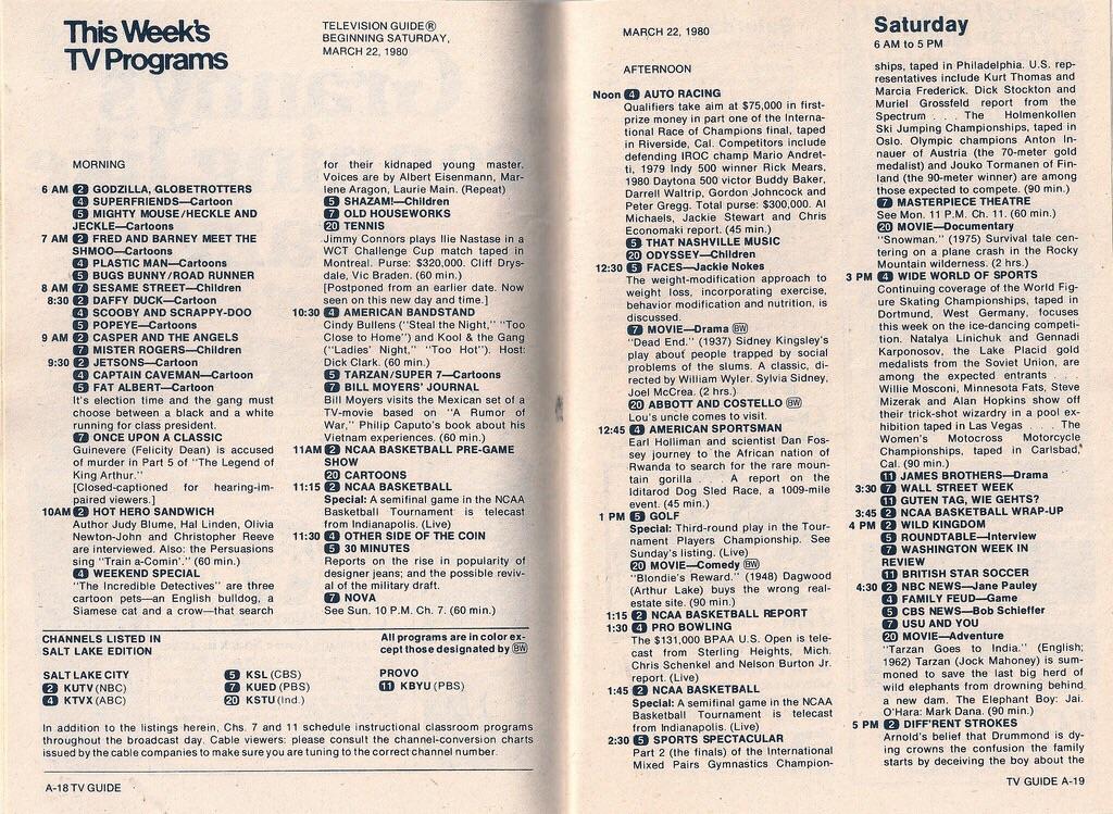 Oldschool TV Guide that came every week. Dad had piles of them all